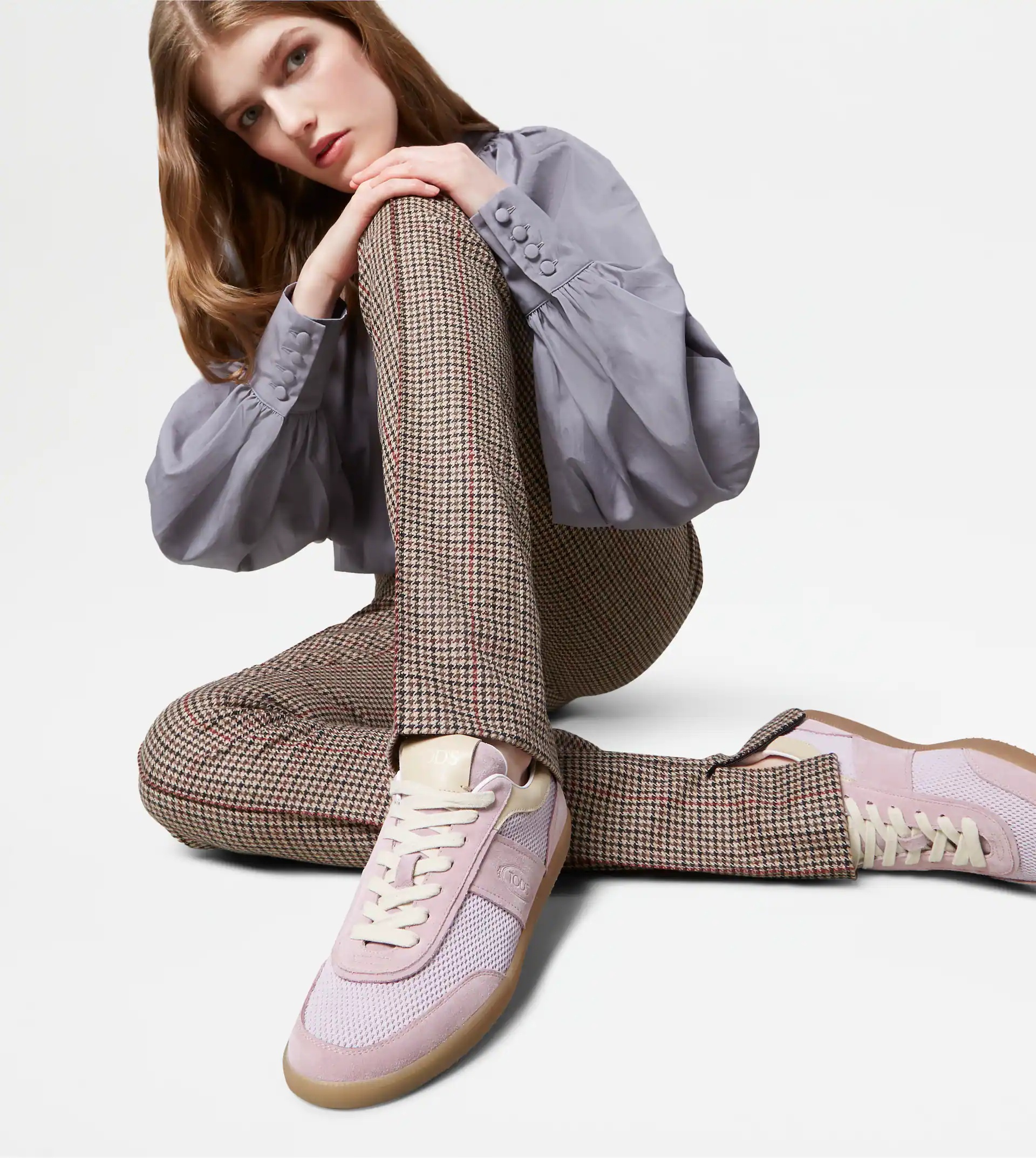 TOD'S TABS SNEAKERS IN SUEDE AND TECHNICAL FABRIC - VIOLET - 2