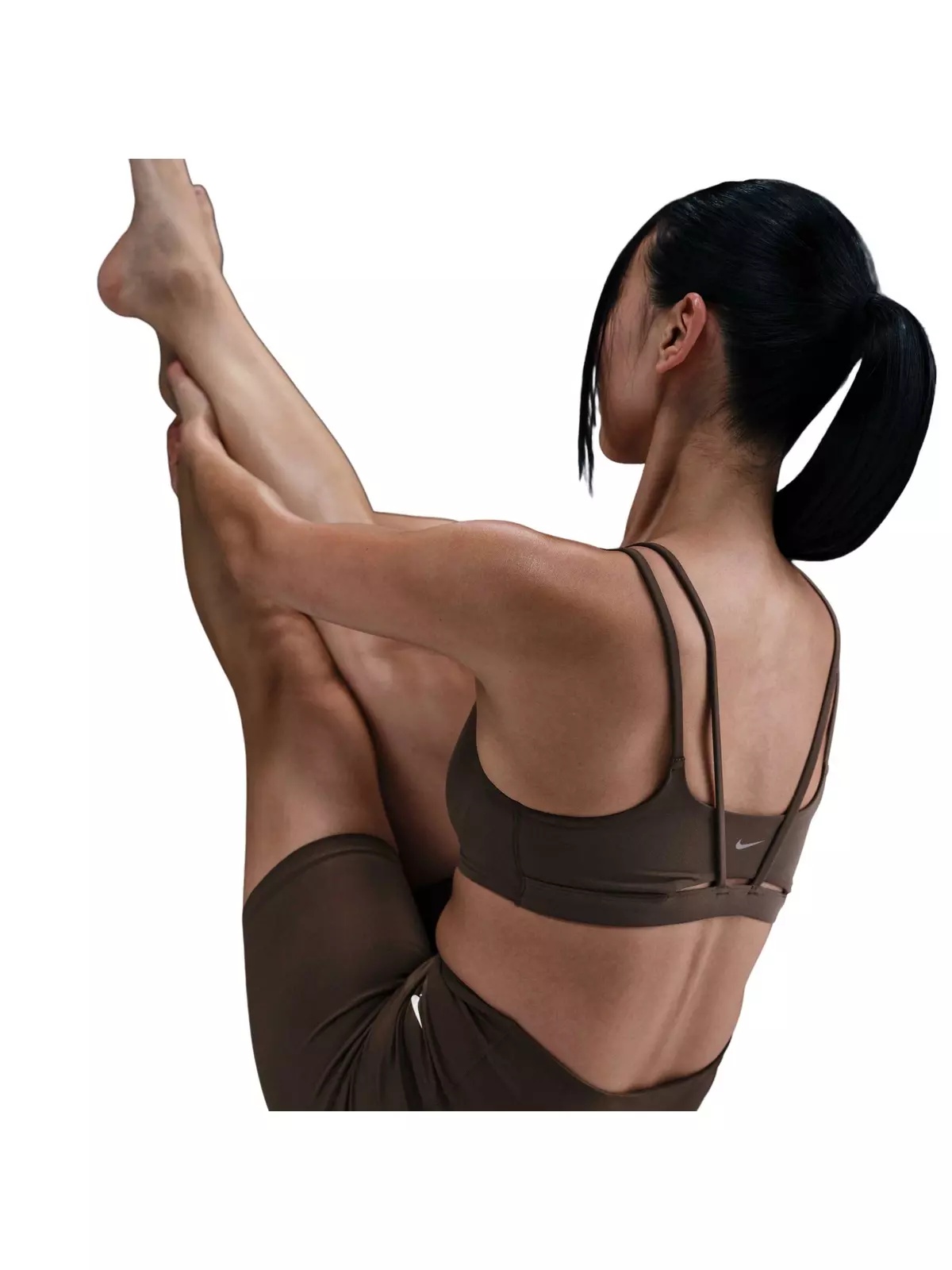 Women's Dri-FIT Alate trace Light-Support Padded Sports Bra -Dk Brown - 3