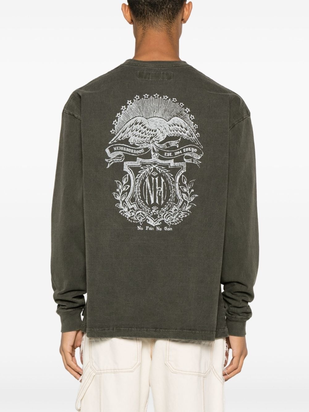 printed faded-effect cotton sweatshirt - 4