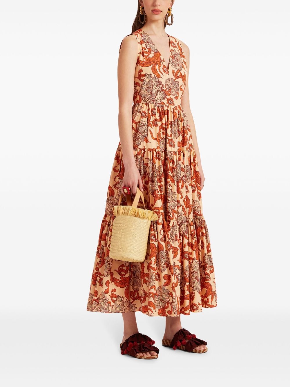 Big botanical-print poplin dress - 2