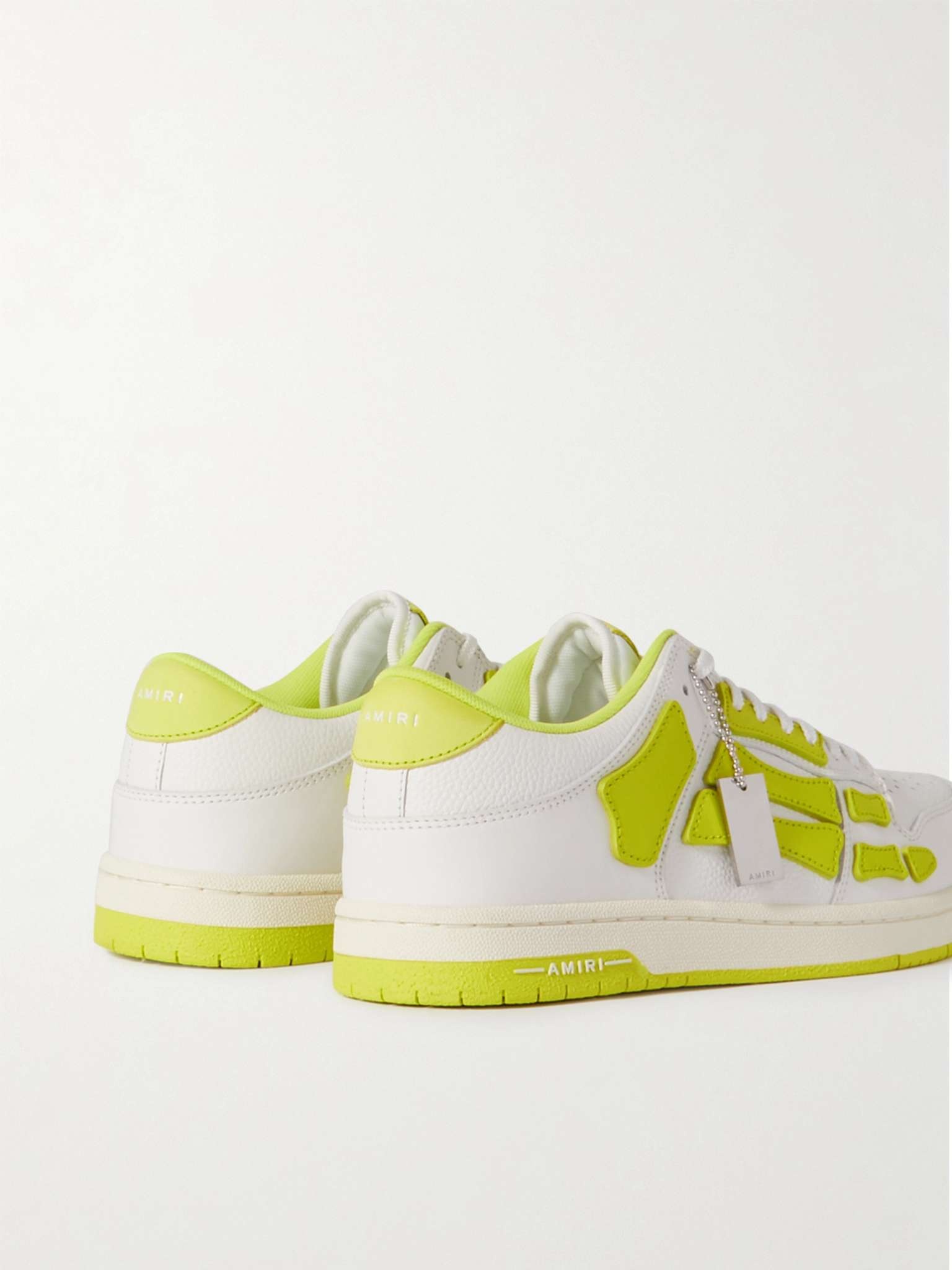 Skel-Top Neon Colour-Block Leather Sneakers - 5