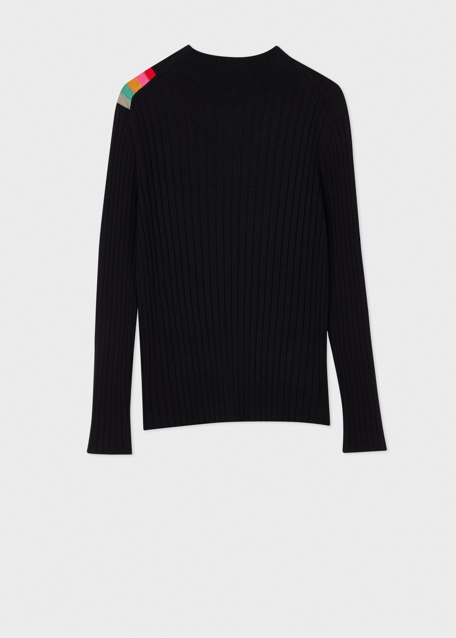 Women's Black Wool-Blend 'Swirl' High Neck Sweater - 2