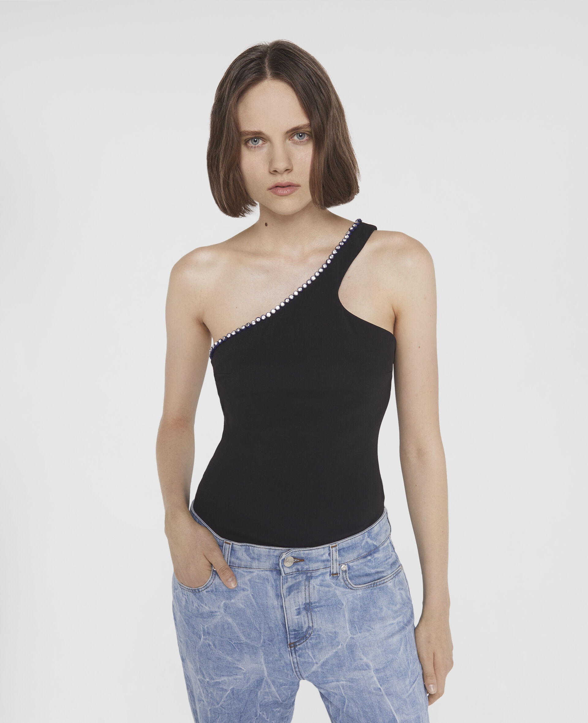 Crystal Frame One-Shoulder Top - 4