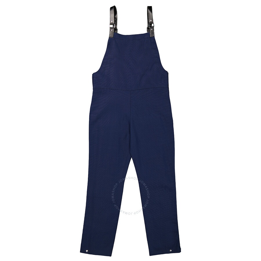 Burberry Ladies Dark Canvas Blue Square-Neck Slim-Cut Dungarees - 2