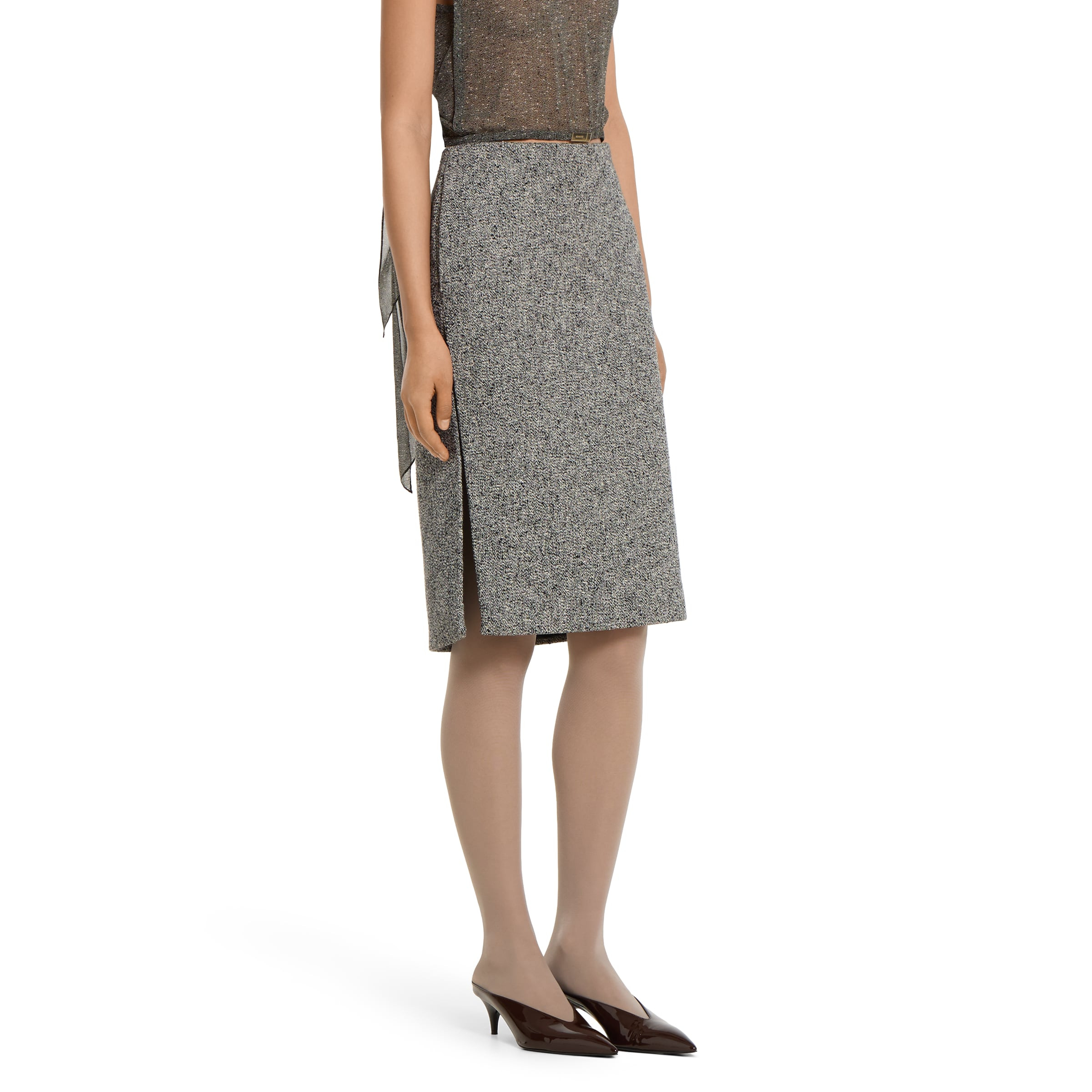 Cotton-wool mouliné skirt - 3