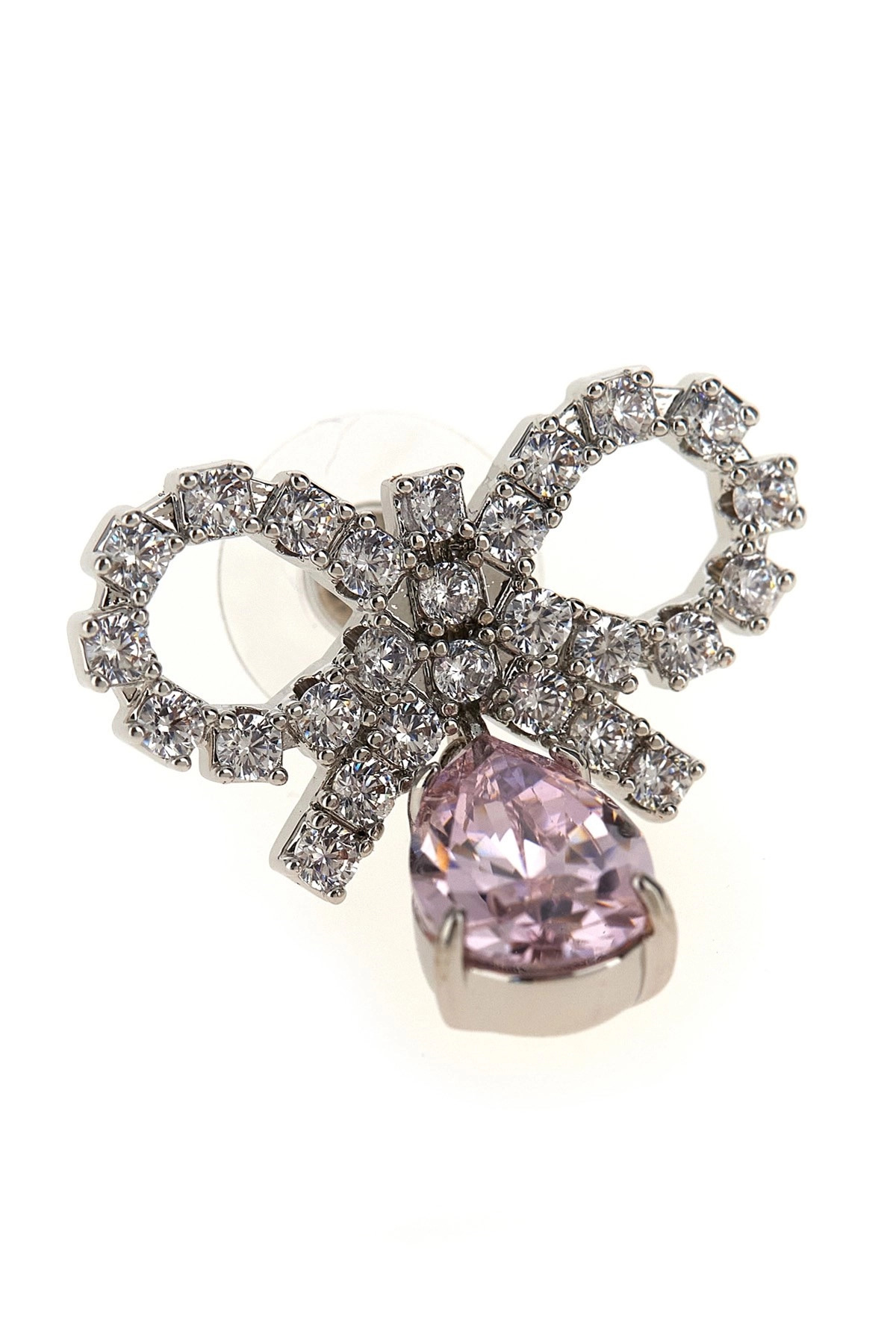 'Micro Bow Pink Droplet' earrings - 3