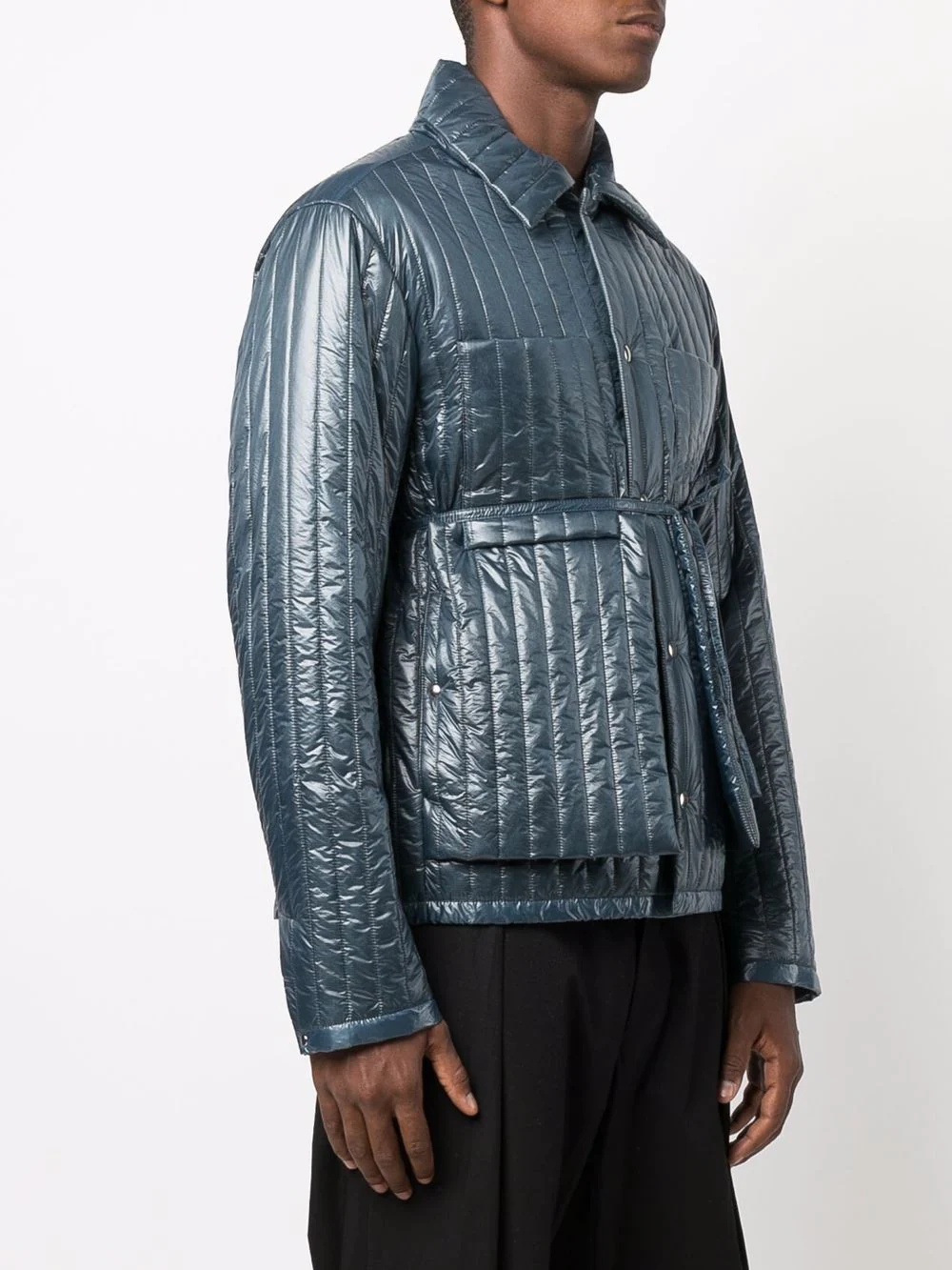 Skin metallic-effect quilted shirt jacket - 3