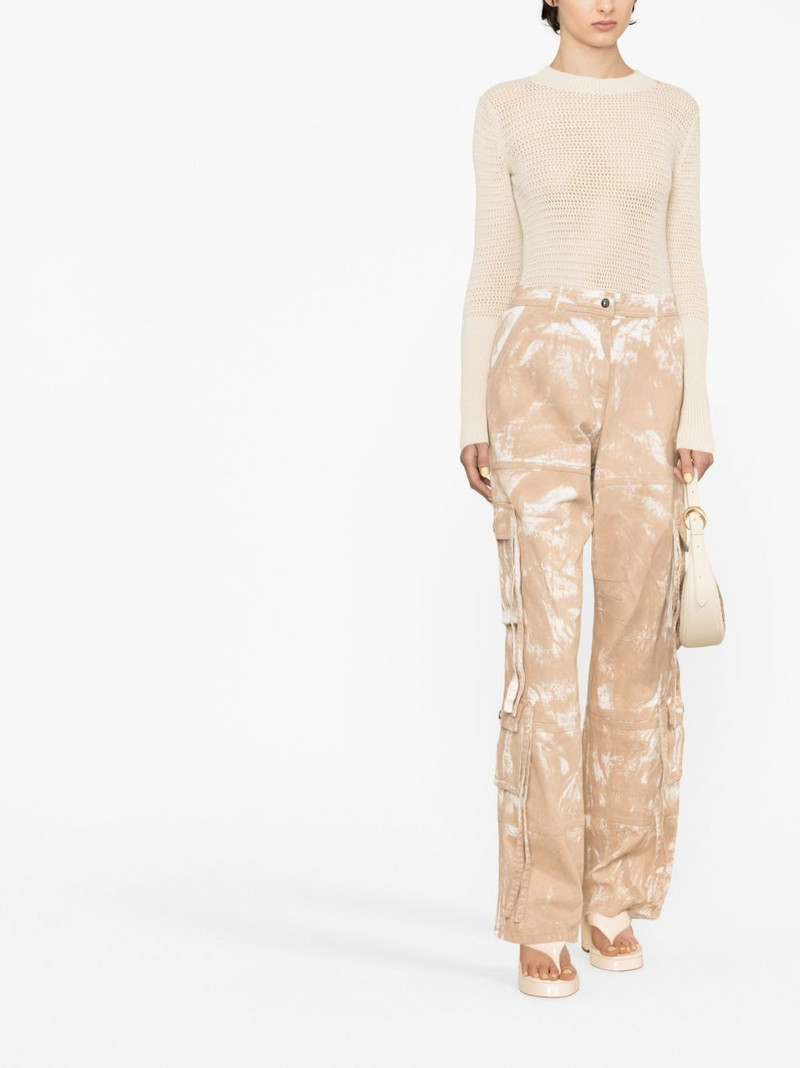 ANDREĀDAMO faded-print cargo trousers outlook