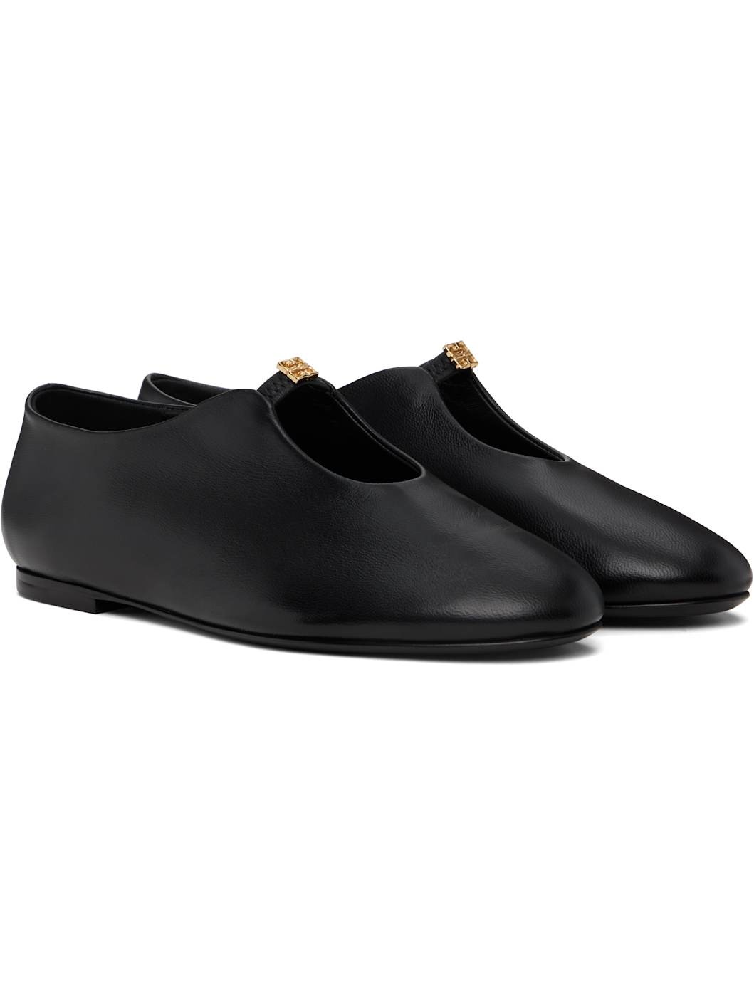 Black 4G Liquid Ballerina Flats - 4