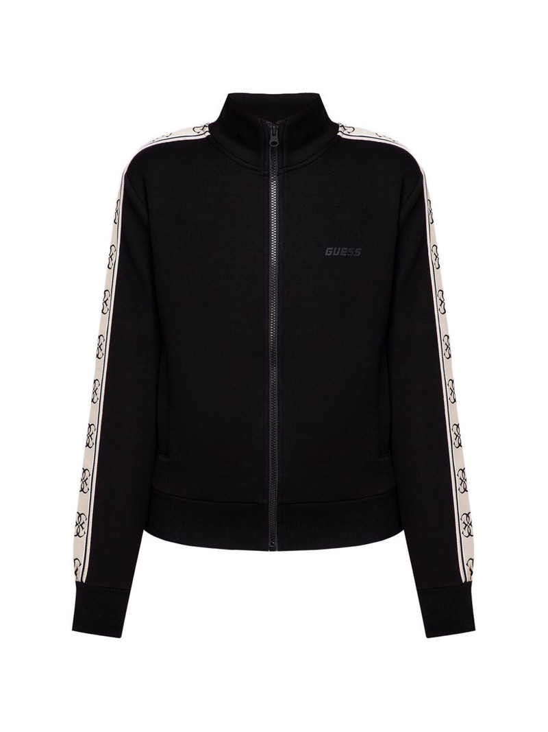 logo-tape zip-up sweatshirt 1