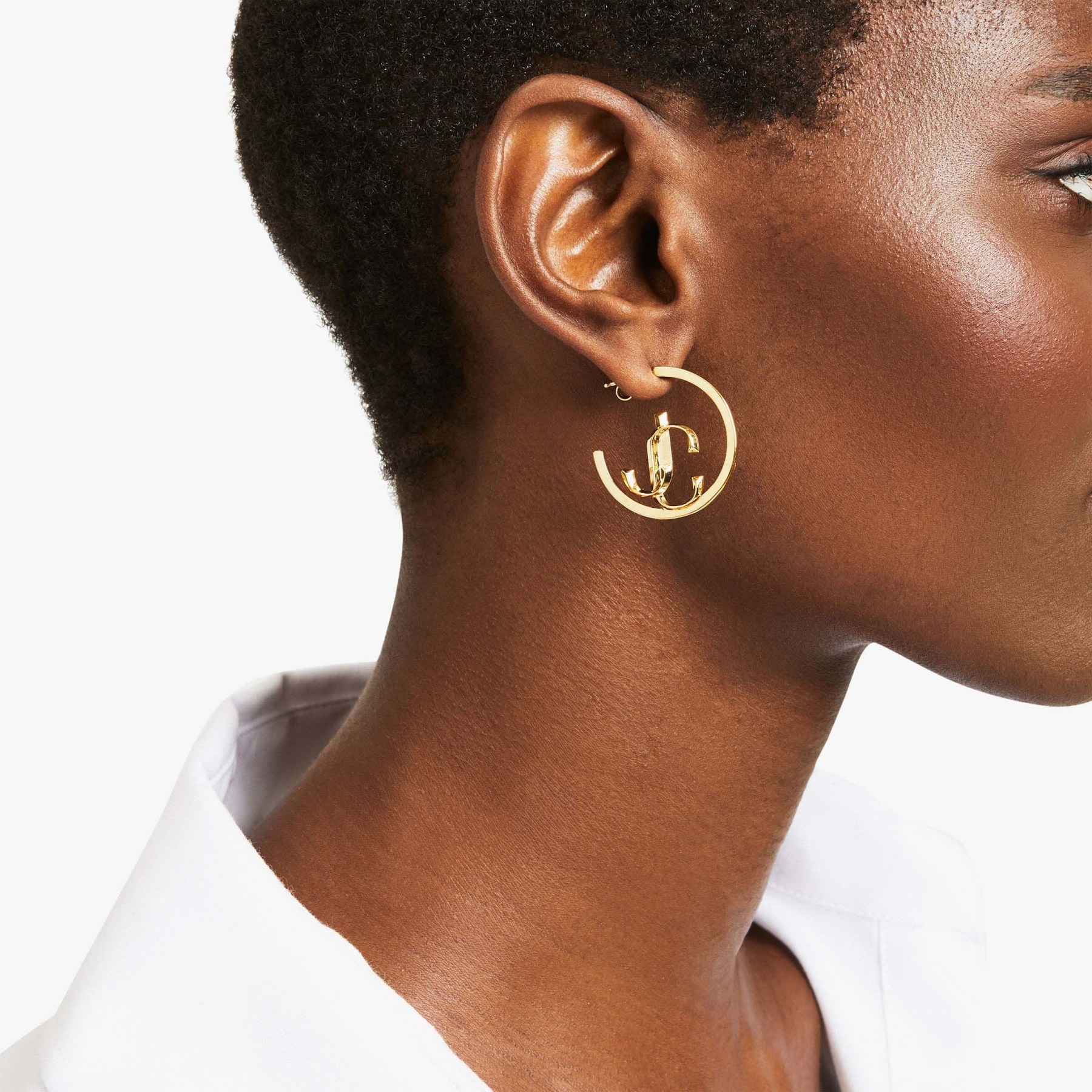 JC Monogram Hoops
Gold-Finish Metal JC Monogram Hoops - 2
