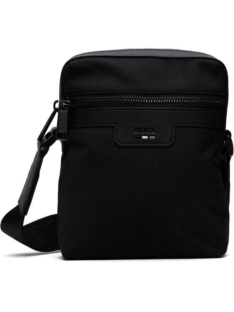 Black Signature Trim Structured Reporter Bag 1
