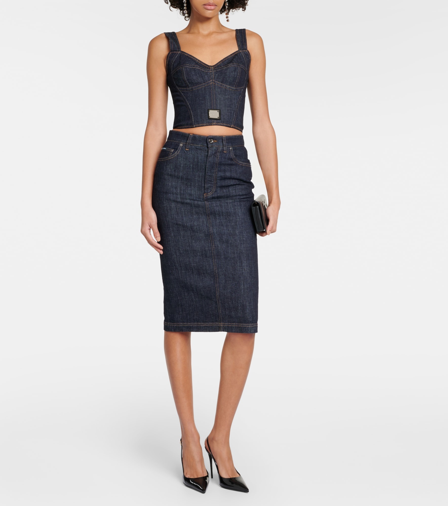 Denim pencil skirt - 2