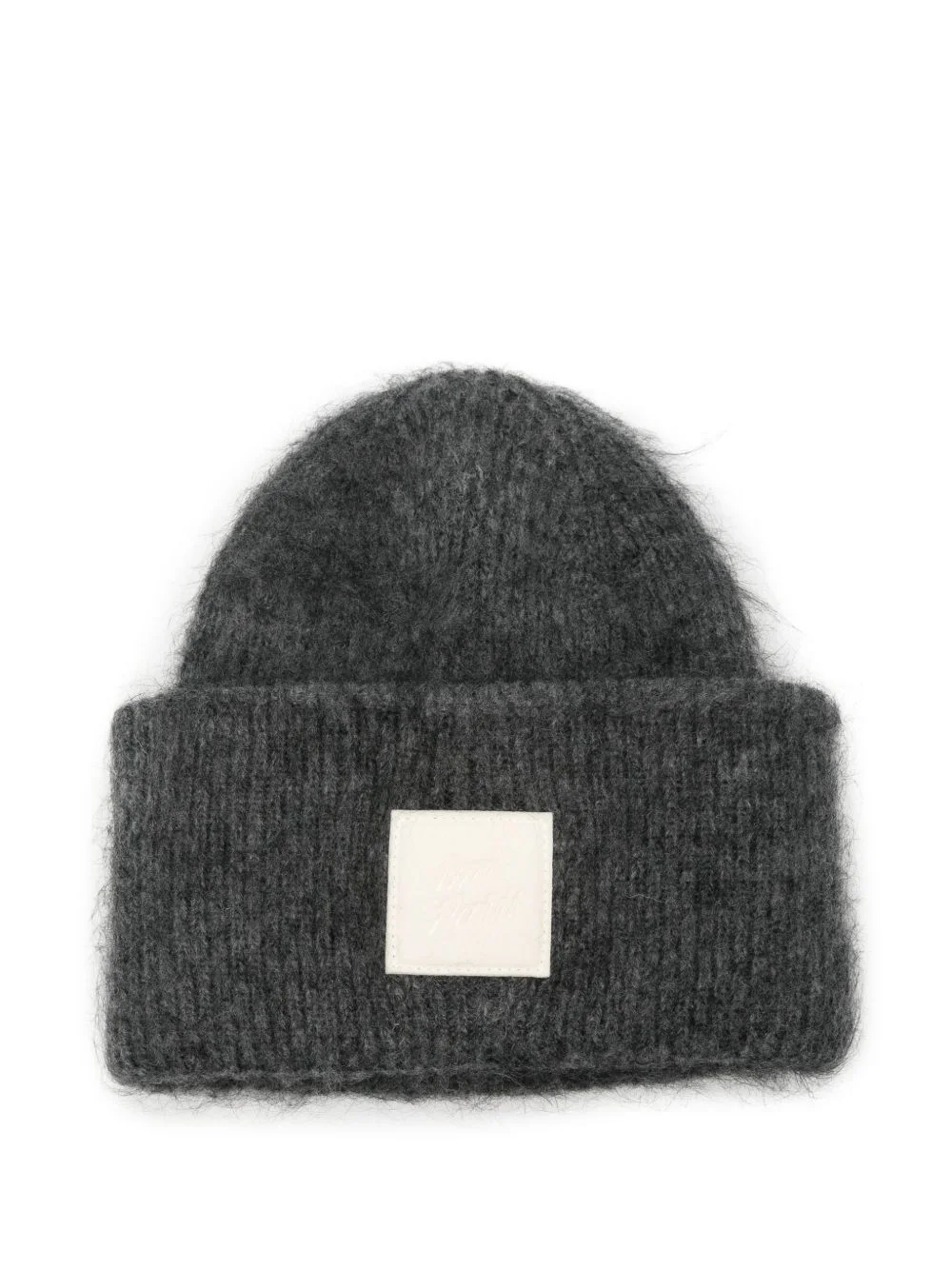 logo-patch mohair-blend beanie hat - 1
