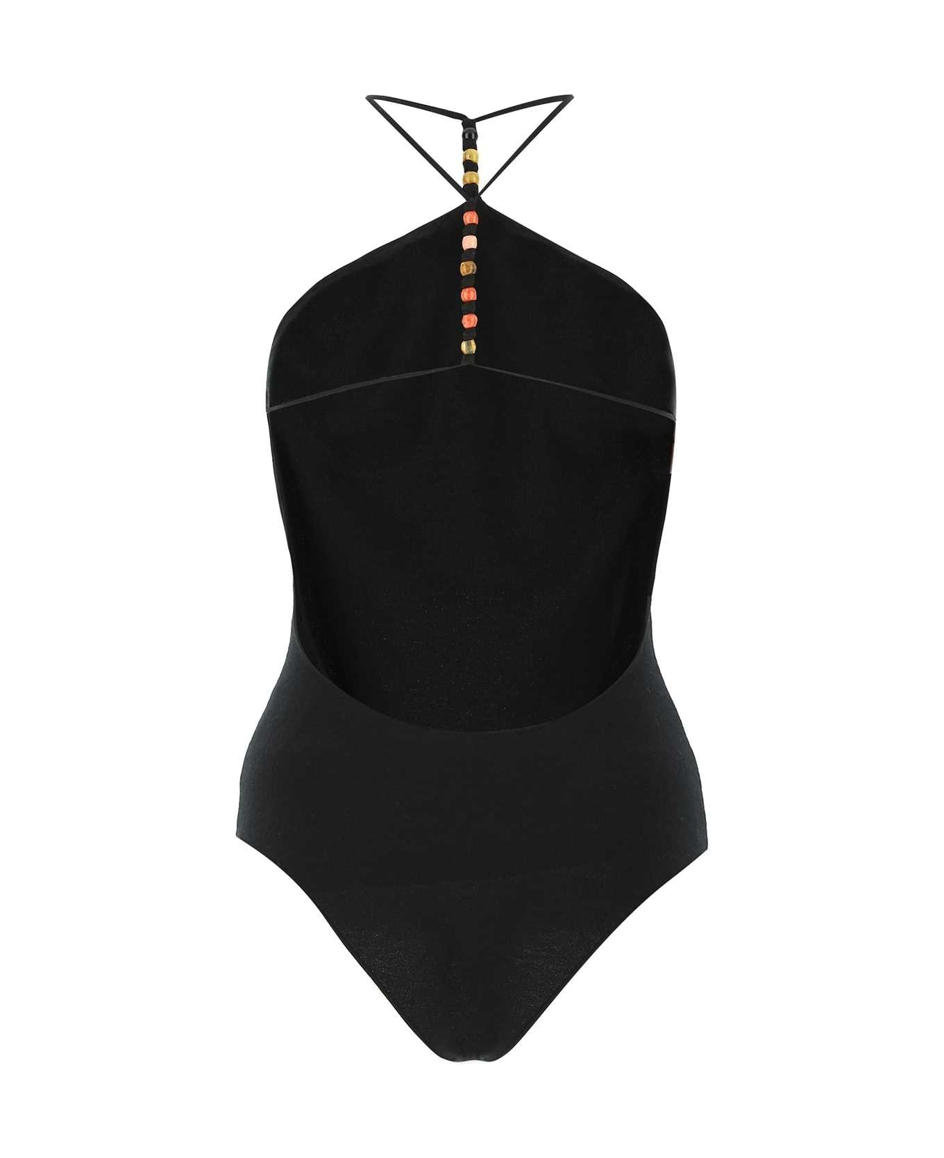 Black Stretch Cashmere Blend Bodysuit - 2