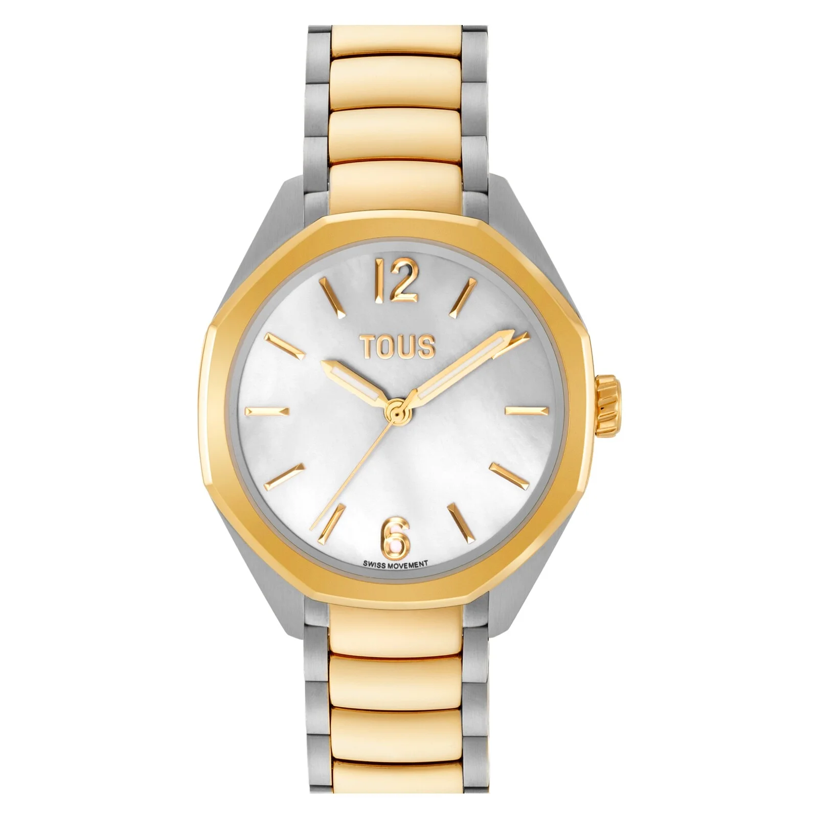Analog Watch with Swiss movement, mother-of-pearl face and two-tone steel link bracelet TOUS Now Lad - 1
