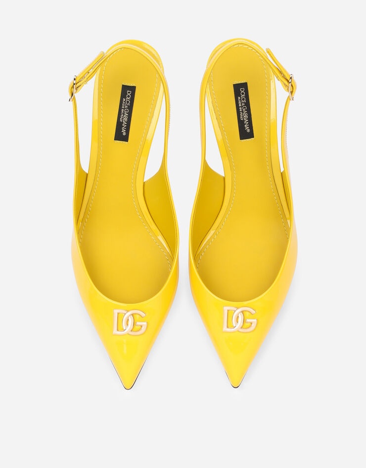 Patent leather slingbacks with DG logo - 4