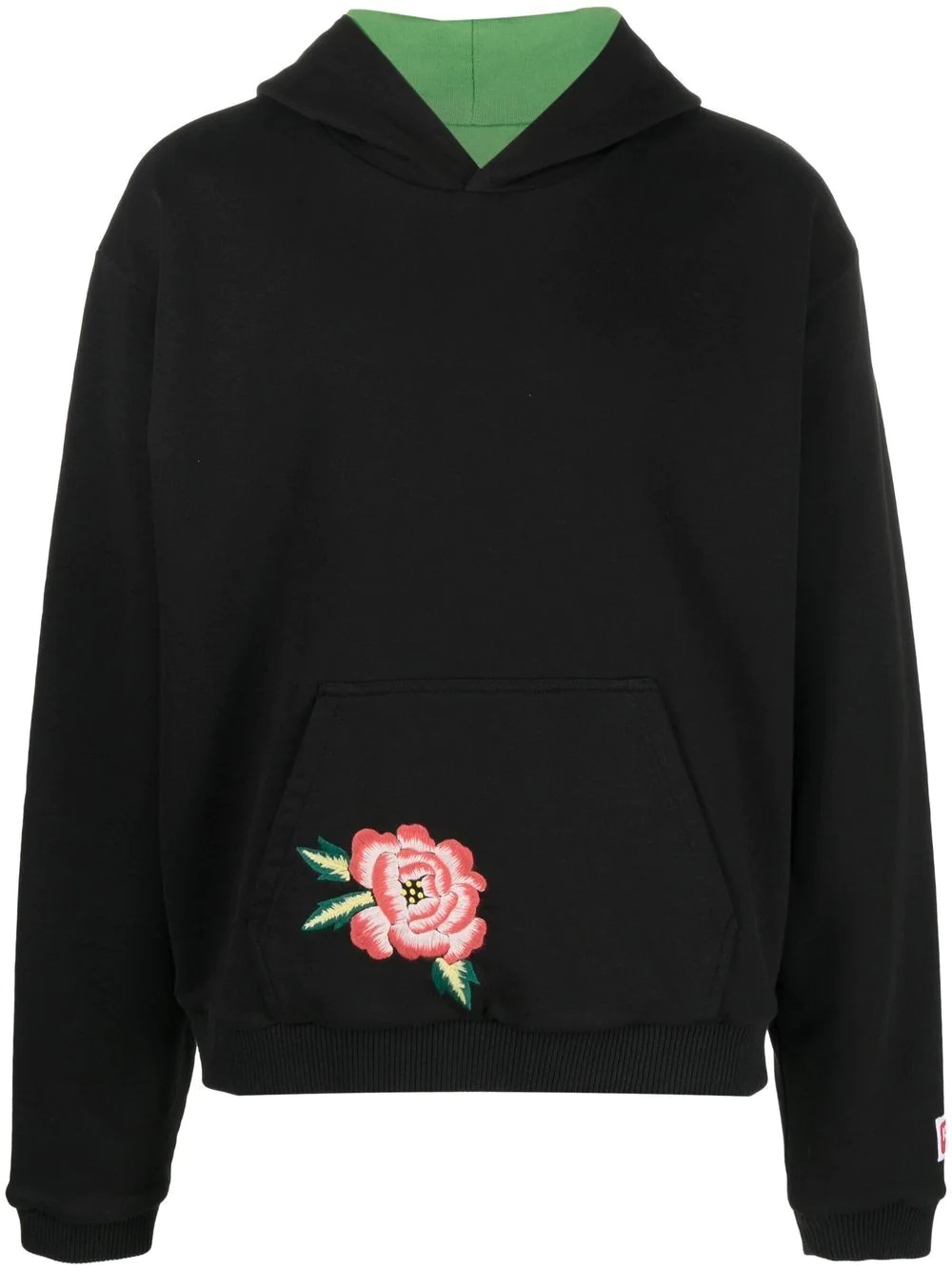 embroidered-motif cotton hoodie - 1