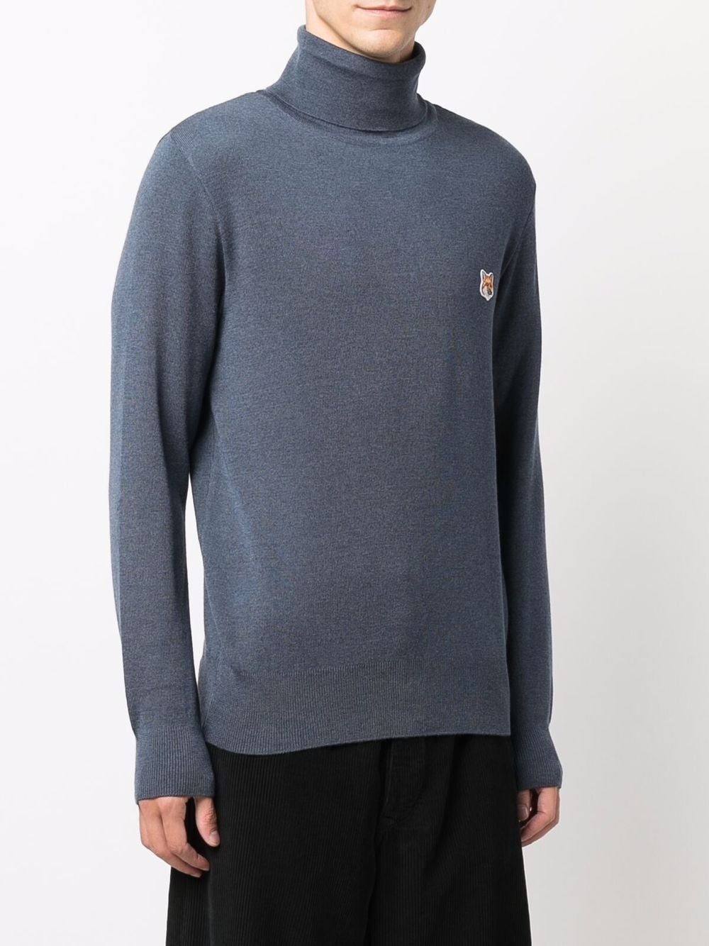 logo-patch roll-neck jumper - 3