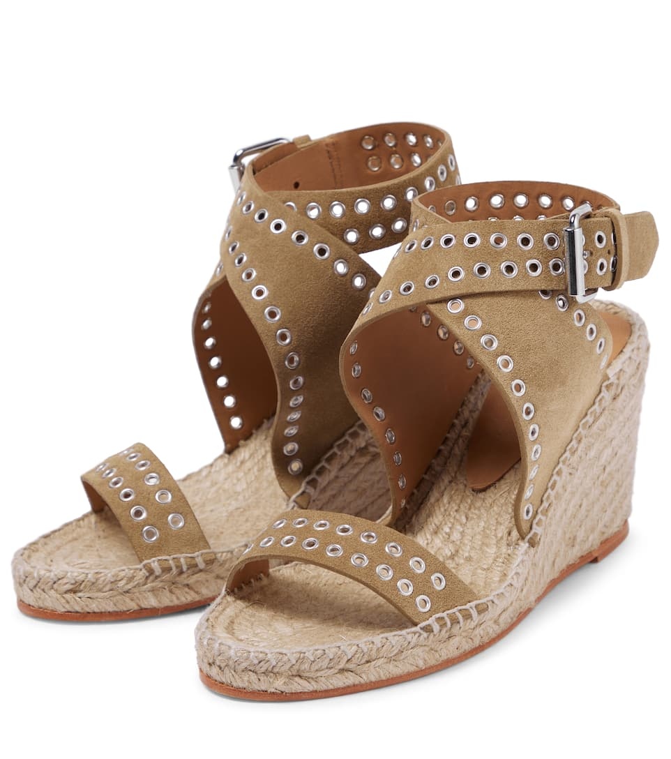 Iriane studded suede espadrille wedges - 5