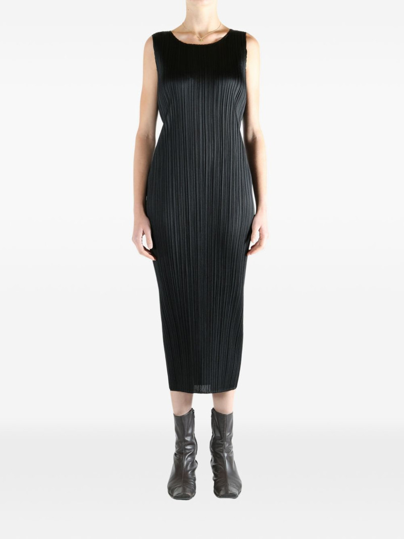 Pleats Please Issey Miyake pleated sleeveless midi dress outlook