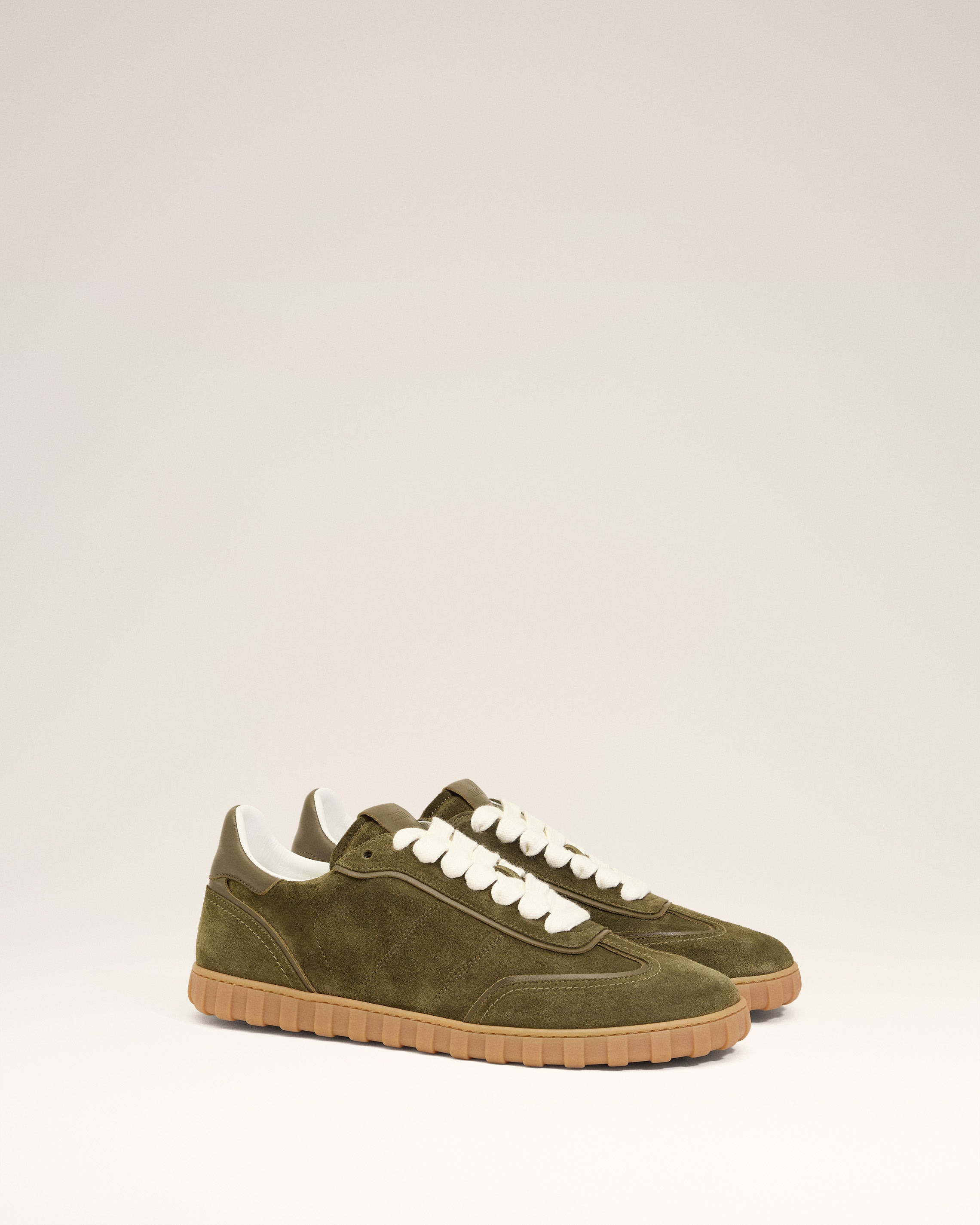 GREEN LEATHER LOW TOP STEP SNEAKERS - 3