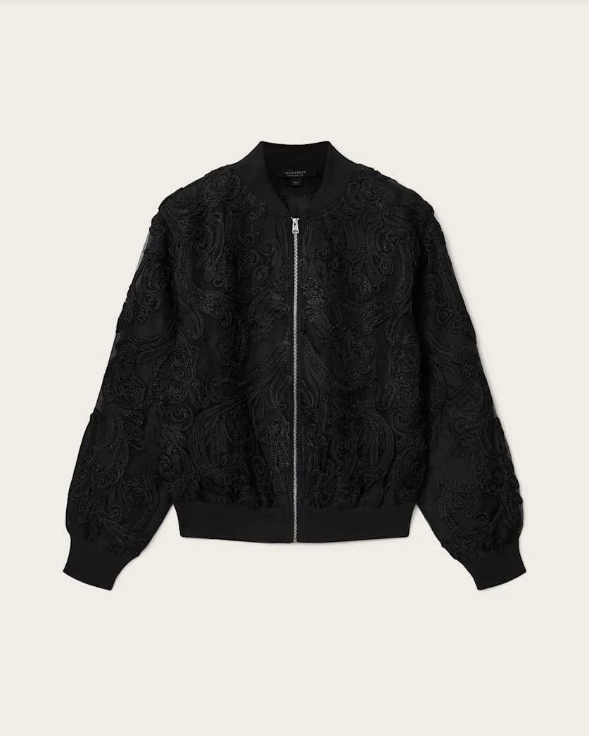 JADE EMBELLISHED BOMBER JACKET - 1