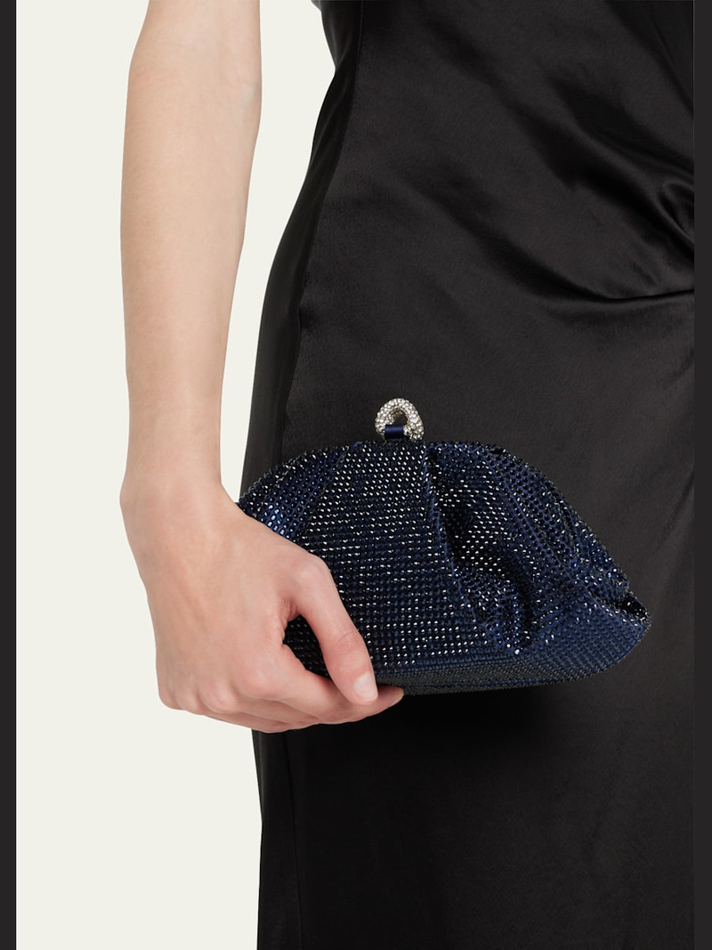 JUDITH LEIBER Gemma Pleated Crystal Clutch Bag outlook