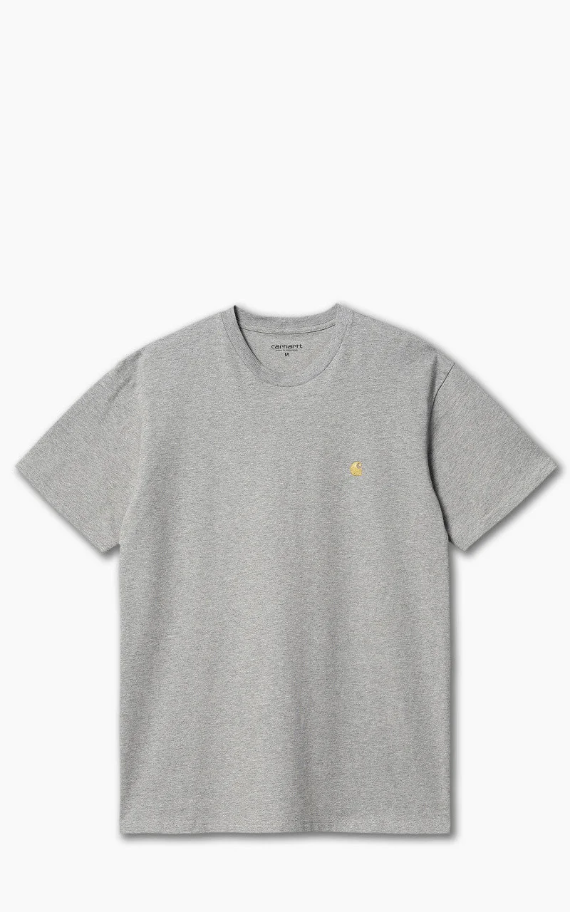 CARHARTT WIP S/S CHASE T-SHIRT GREY HEATHER/GOLD - 1