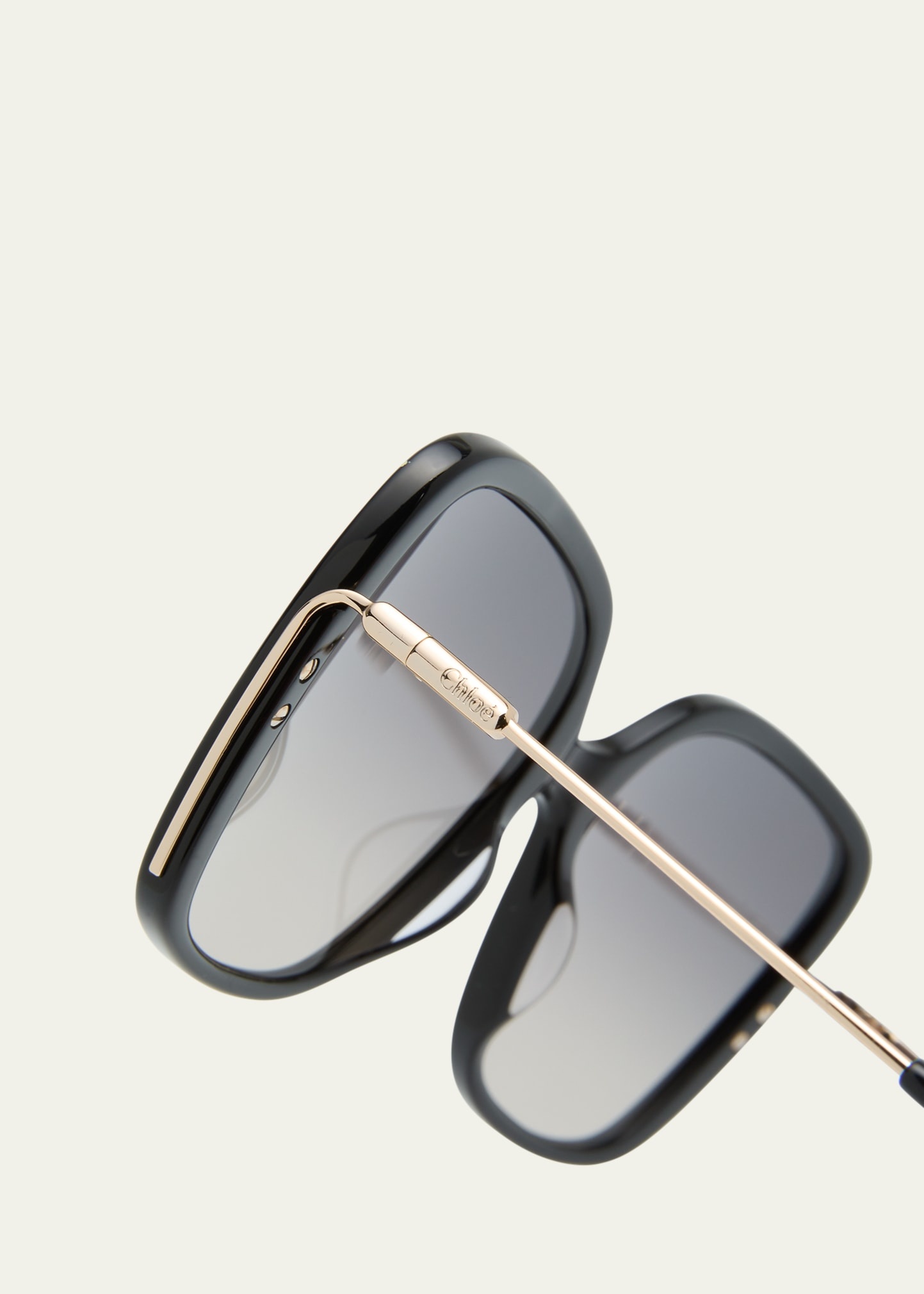 Square Acetate and Metal Sunglasses - 4