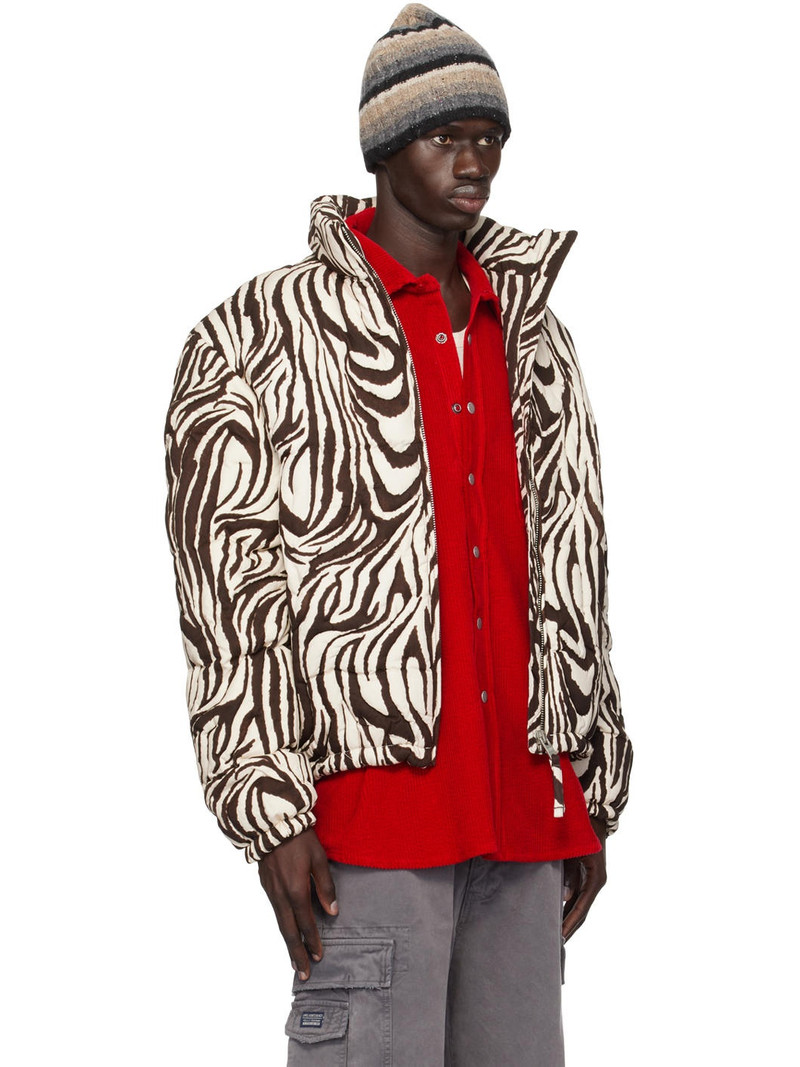Black & White Zebra Quilted Puffer Jacket 2