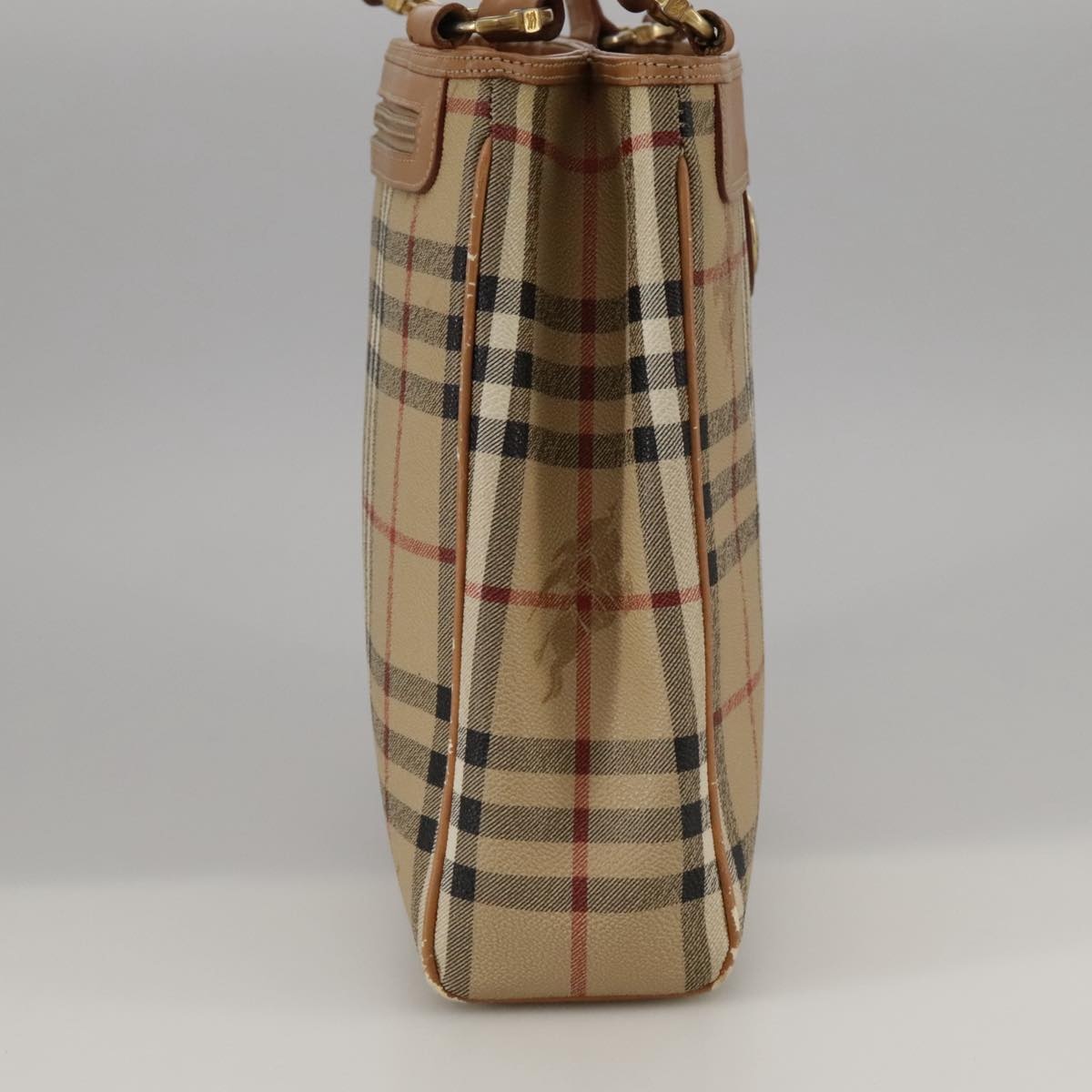 Burberry Nova Check Shoulder Bag Pvc Beige Gold - 5