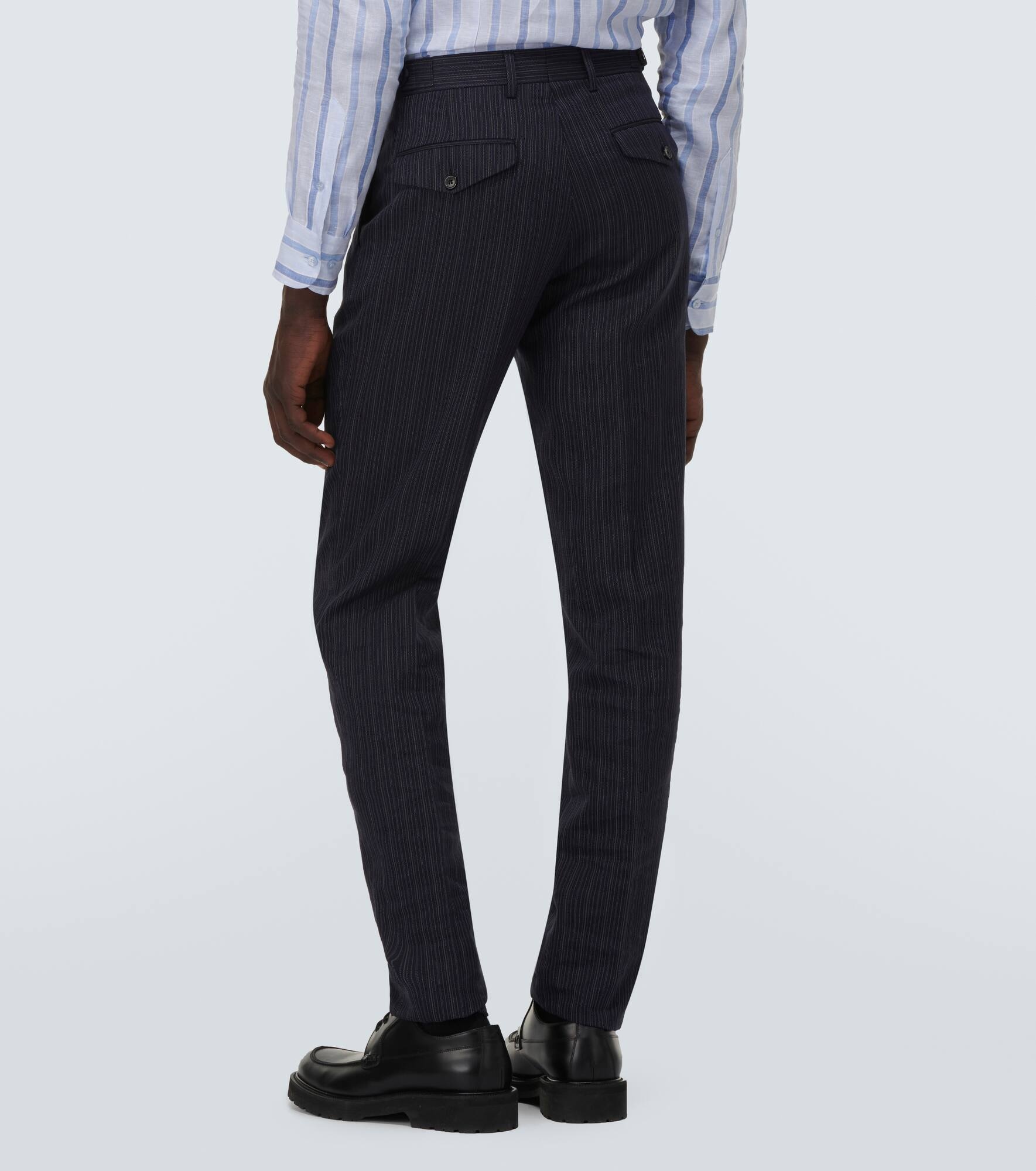 Pinstripe cotton-blend suit - 6