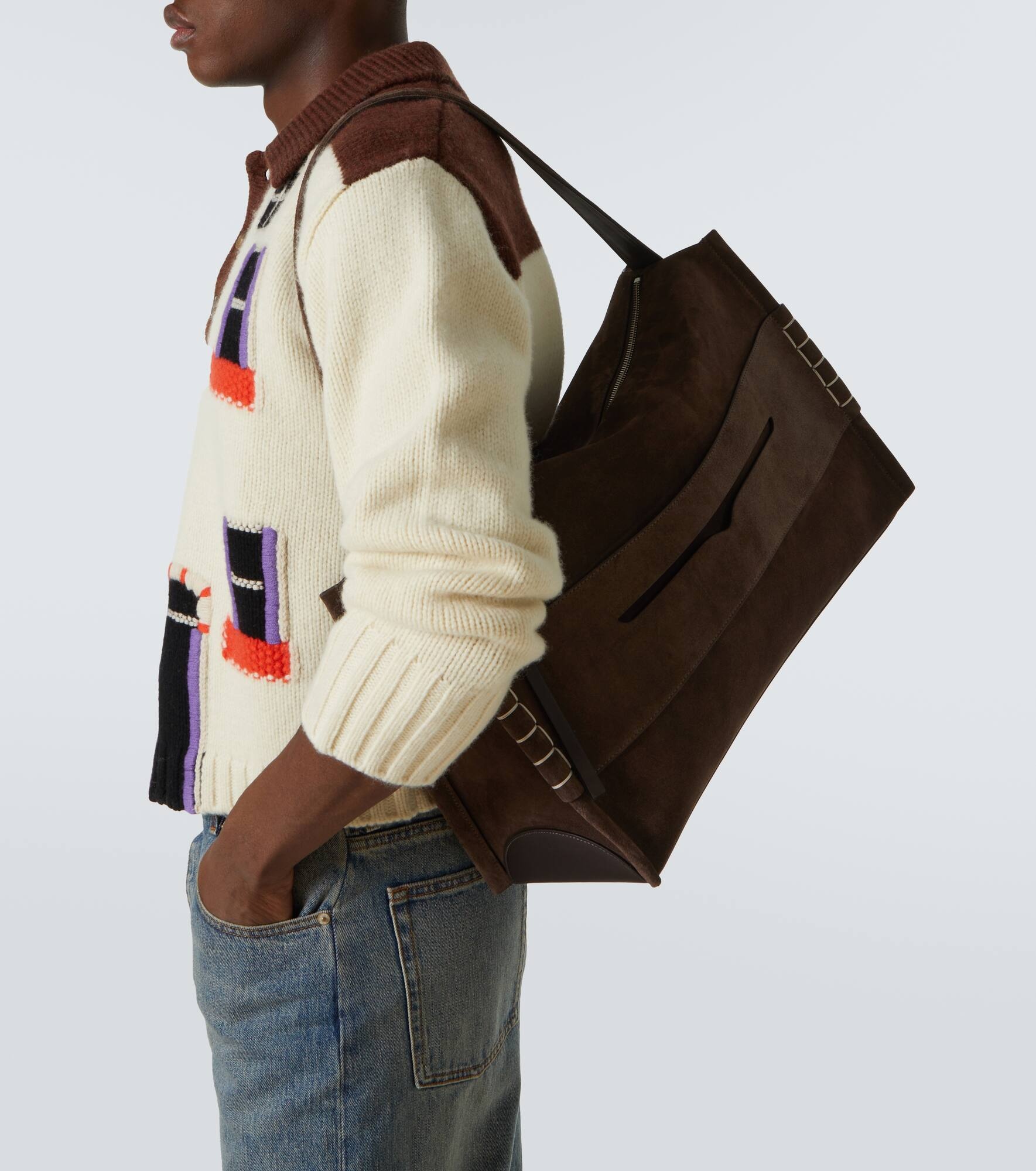 Loafer Large suede shoulder bag - 3
