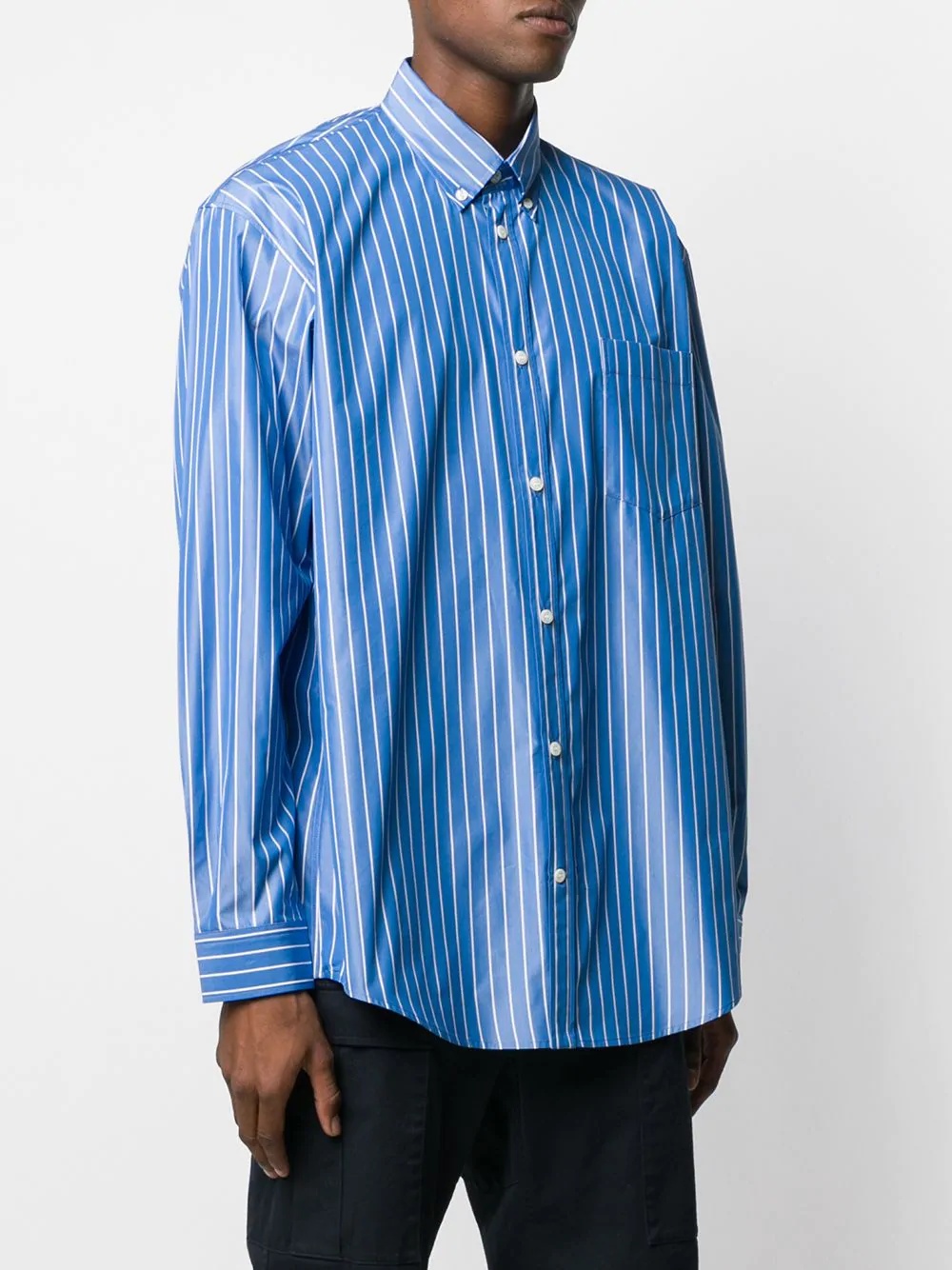 printed logo striped shirt - 3