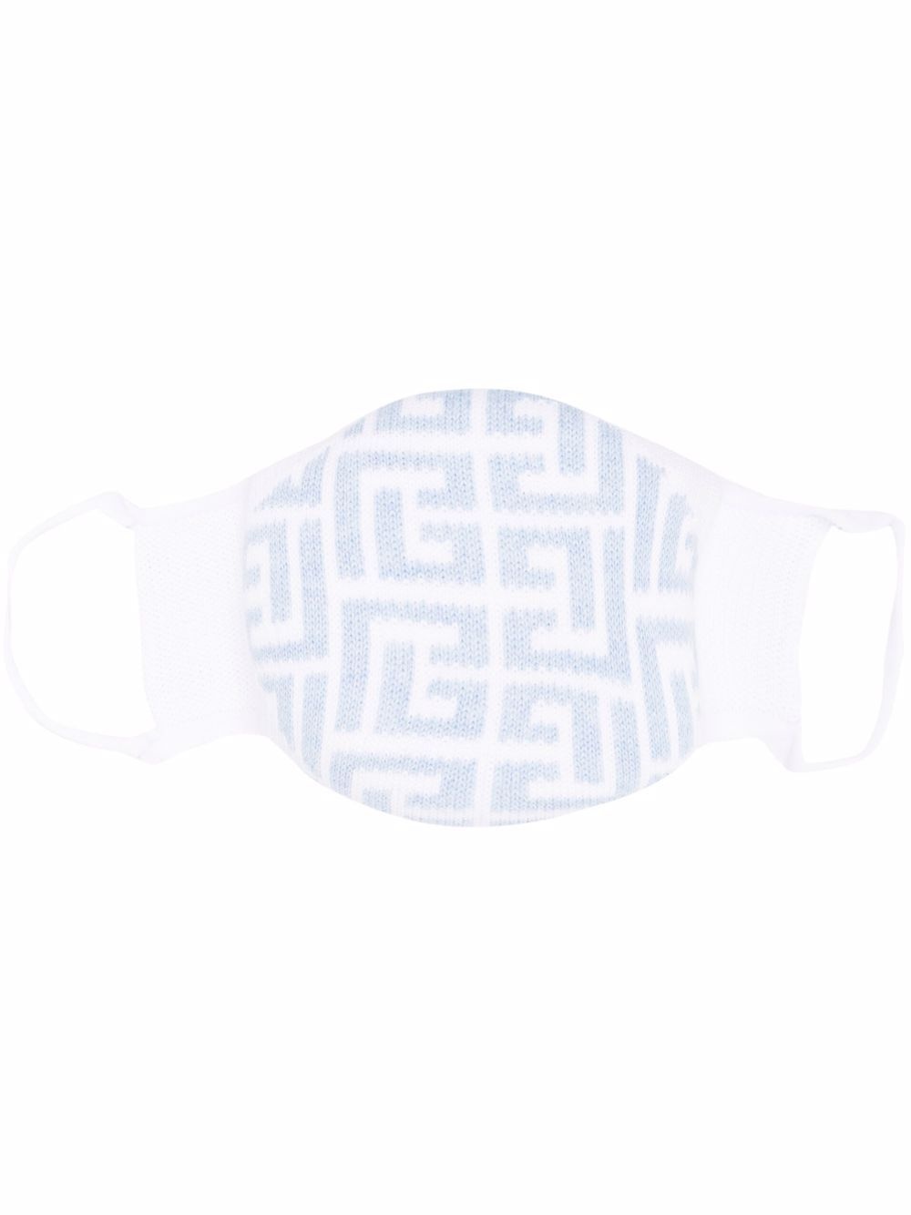 logo-intarsia knitted cotton mask - 1