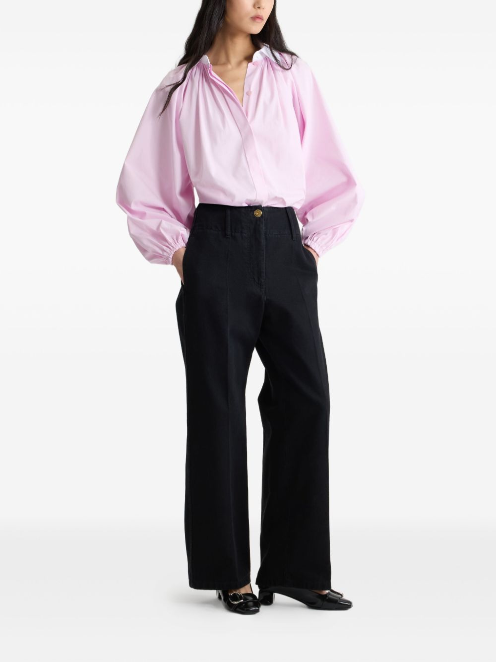 wide waistband denim jeans - 2
