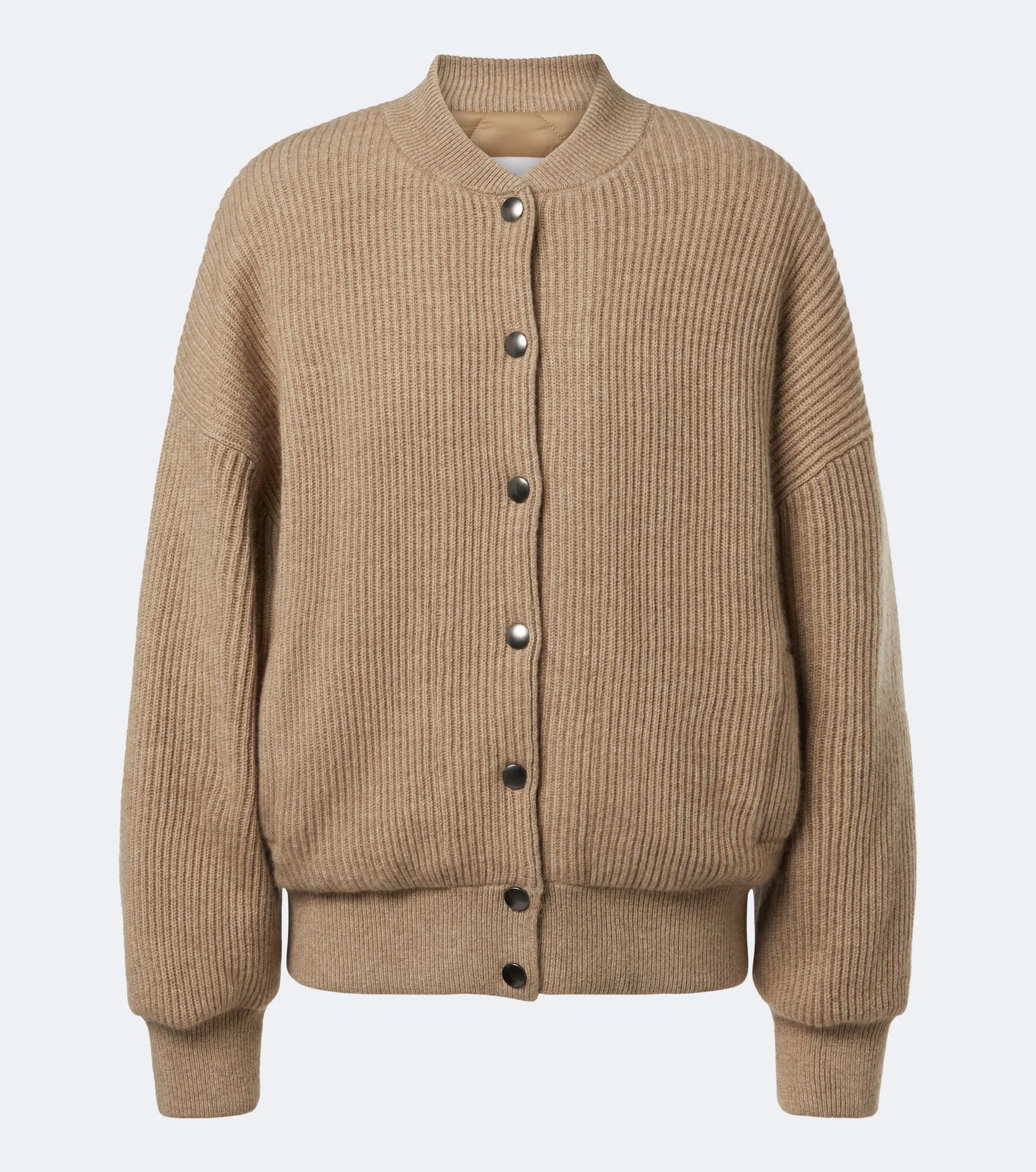 Ribbed-knit cashmere cardigan - 1