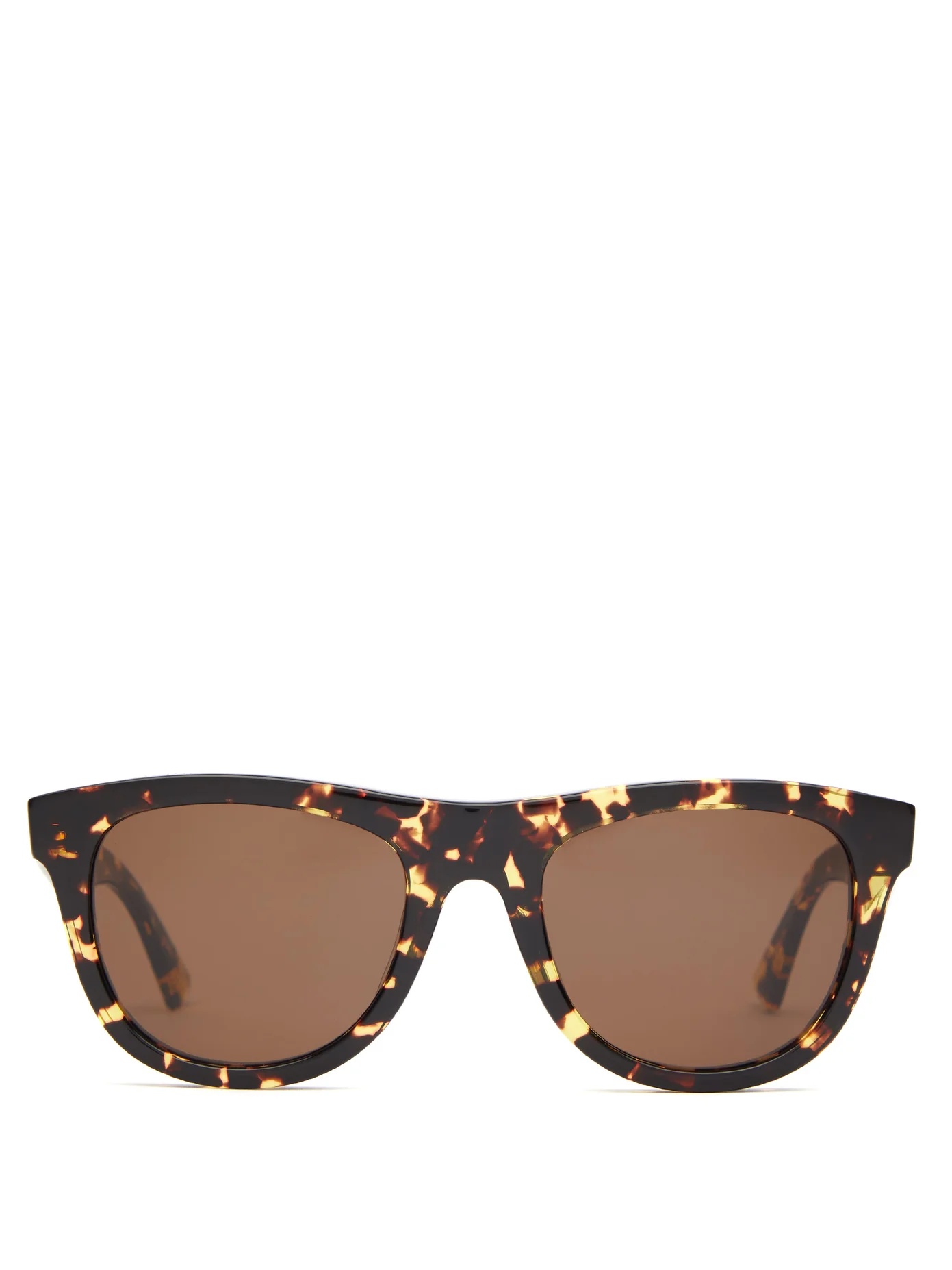 Round tortoiseshell-effect acetate sunglasses - 1