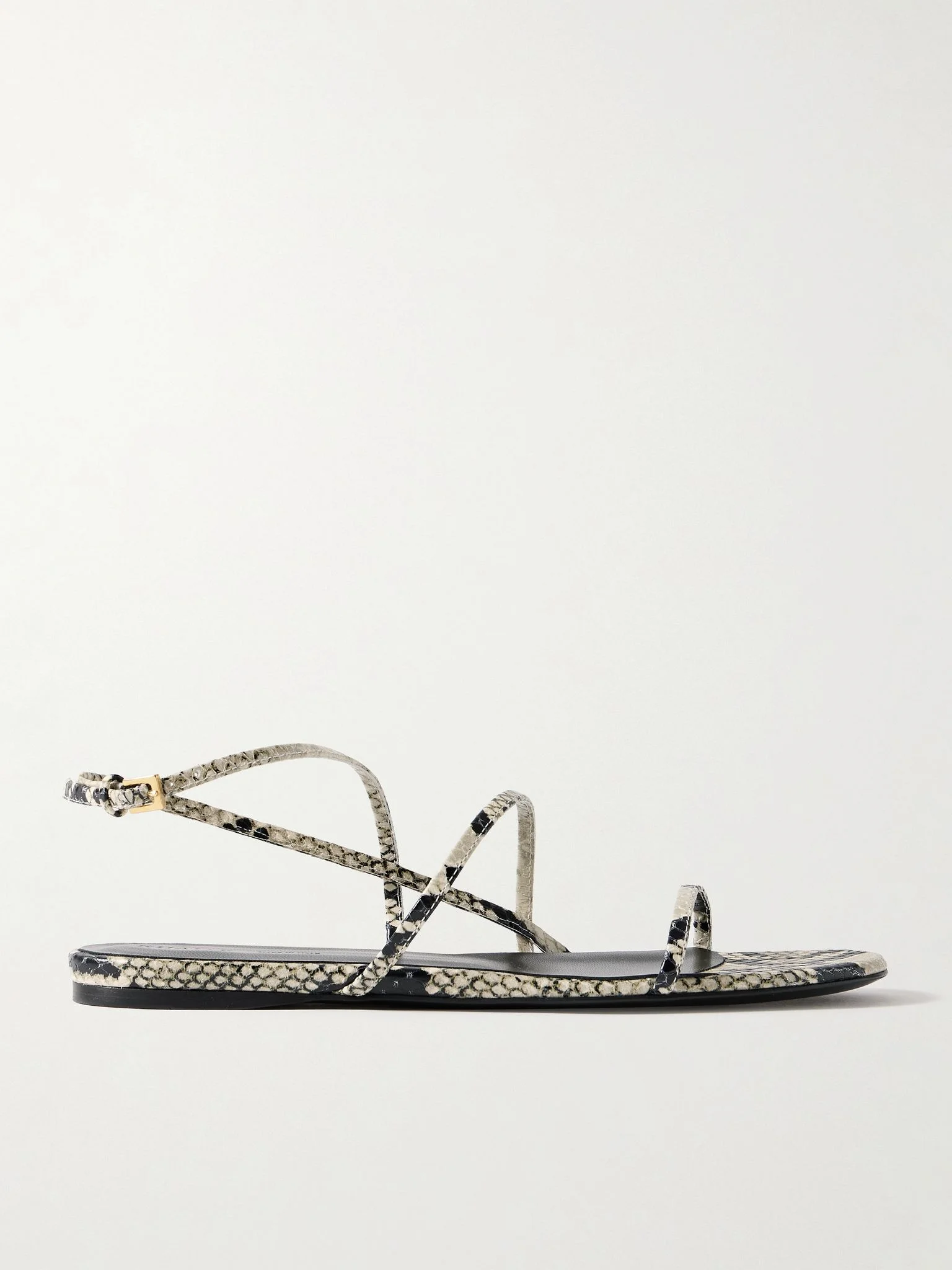 Loop snake-effect leather sandals Snake print - 1