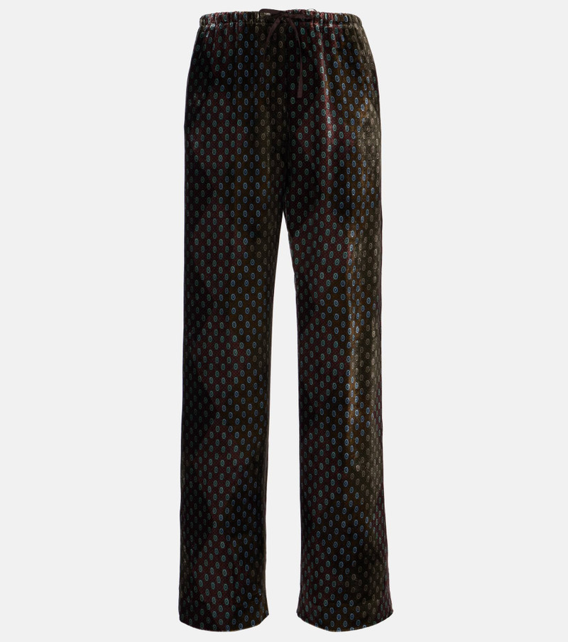 Printed wide-leg satin pants 1