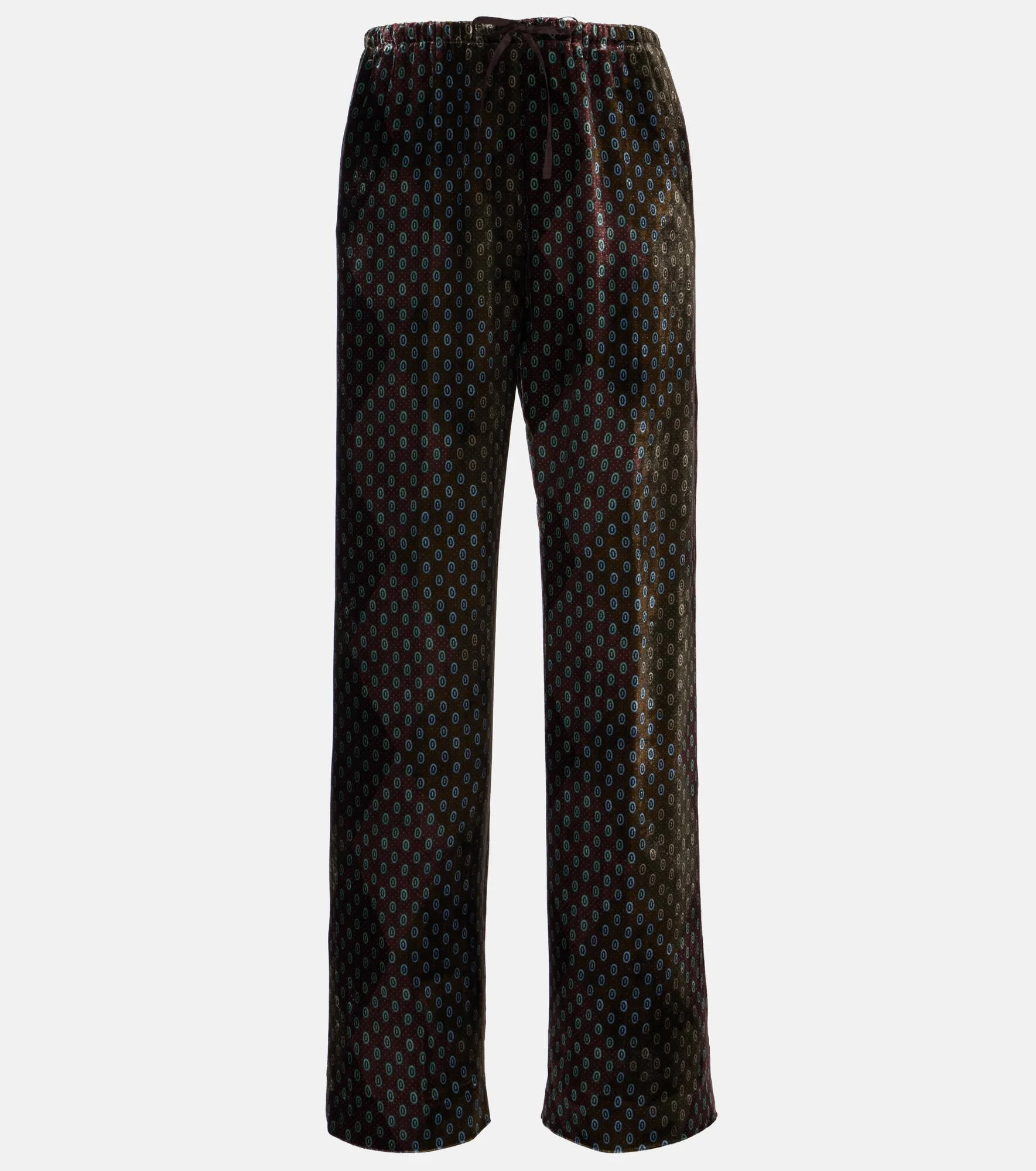 Printed wide-leg satin pants - 1
