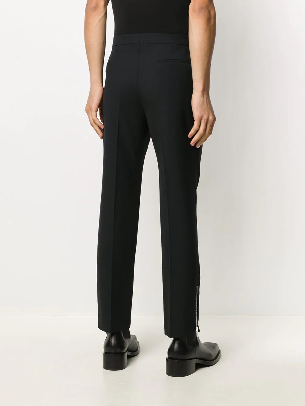 zip-detail tailored trousers - 4