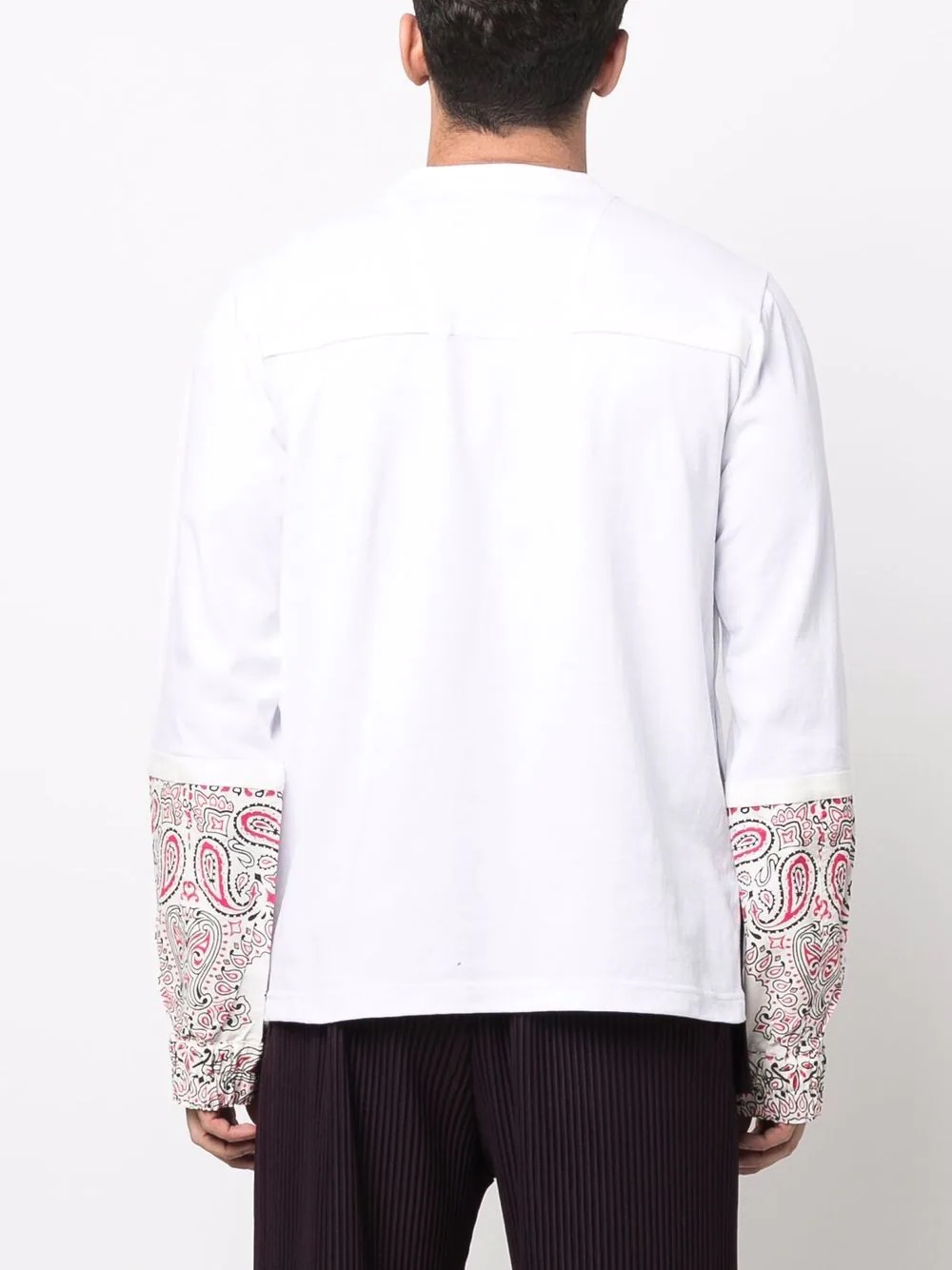 contrast-sleeve cotton T-shirt - 4