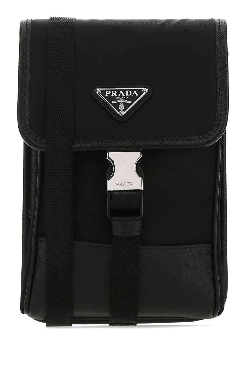 Prada Men Black Re-Nylon Phone Case - 1