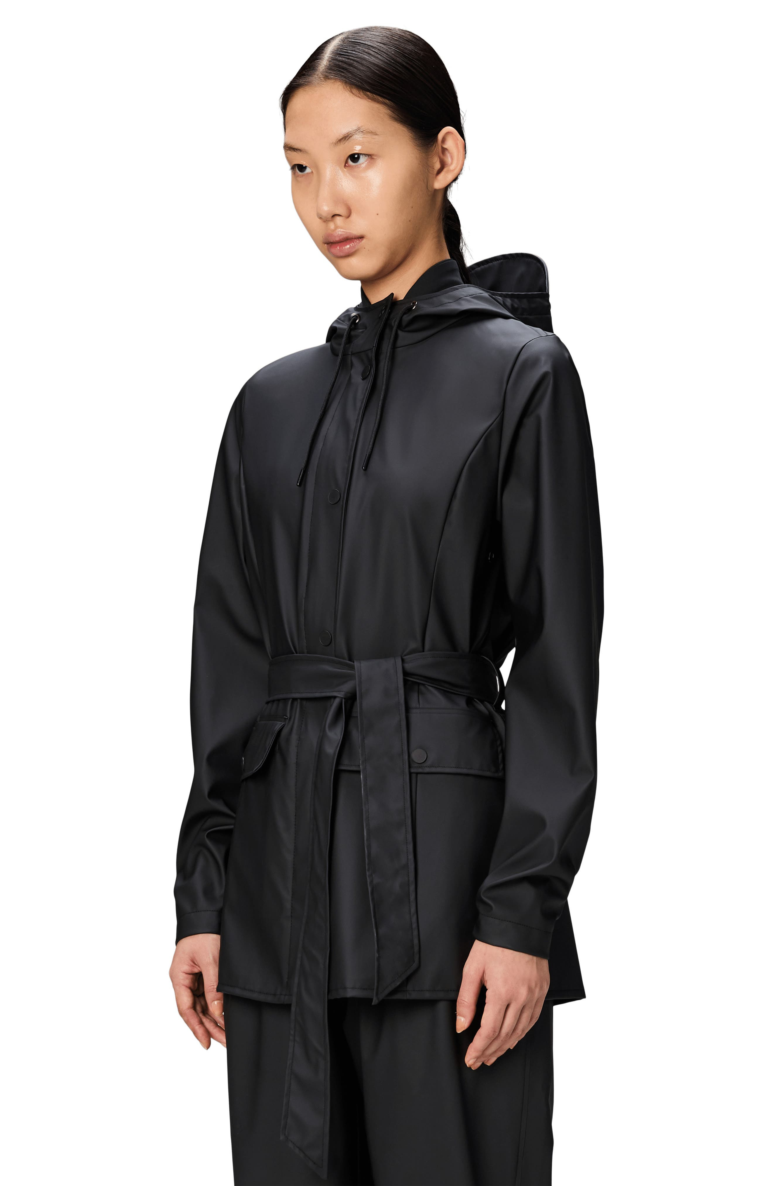 Rains Curve Waterproof Rain Jacket in Black at Nordstrom - 3