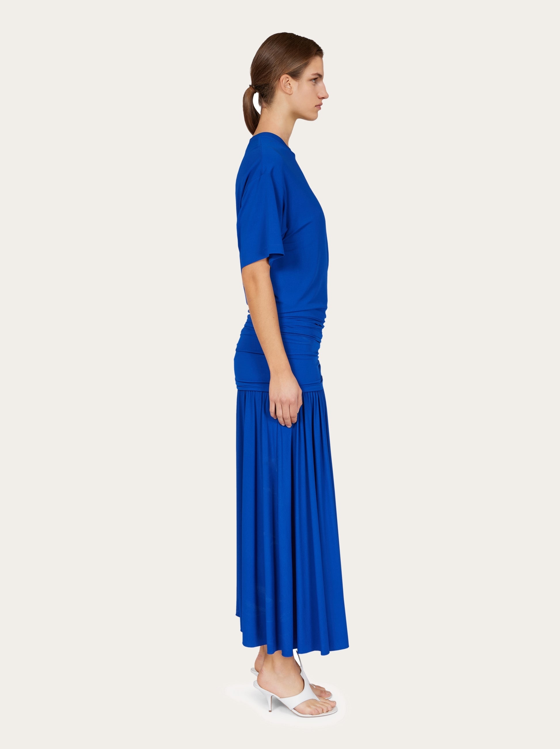 Long T-shirt dress with drape detail - 3