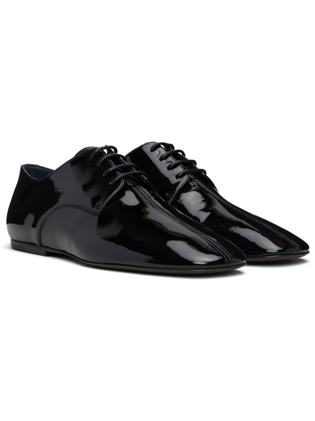 Black Square Toe Derbys - 4
