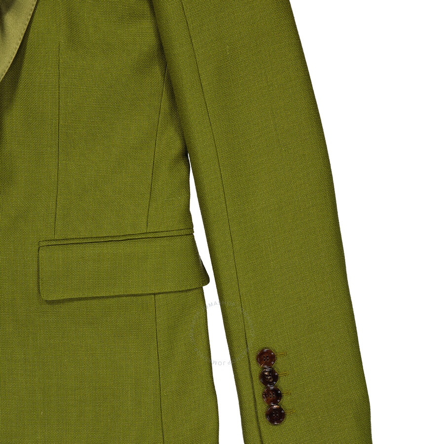 Burberry Ladies Juniper Green Wool Ramie And Silk Satin Tailored Jacket - 7
