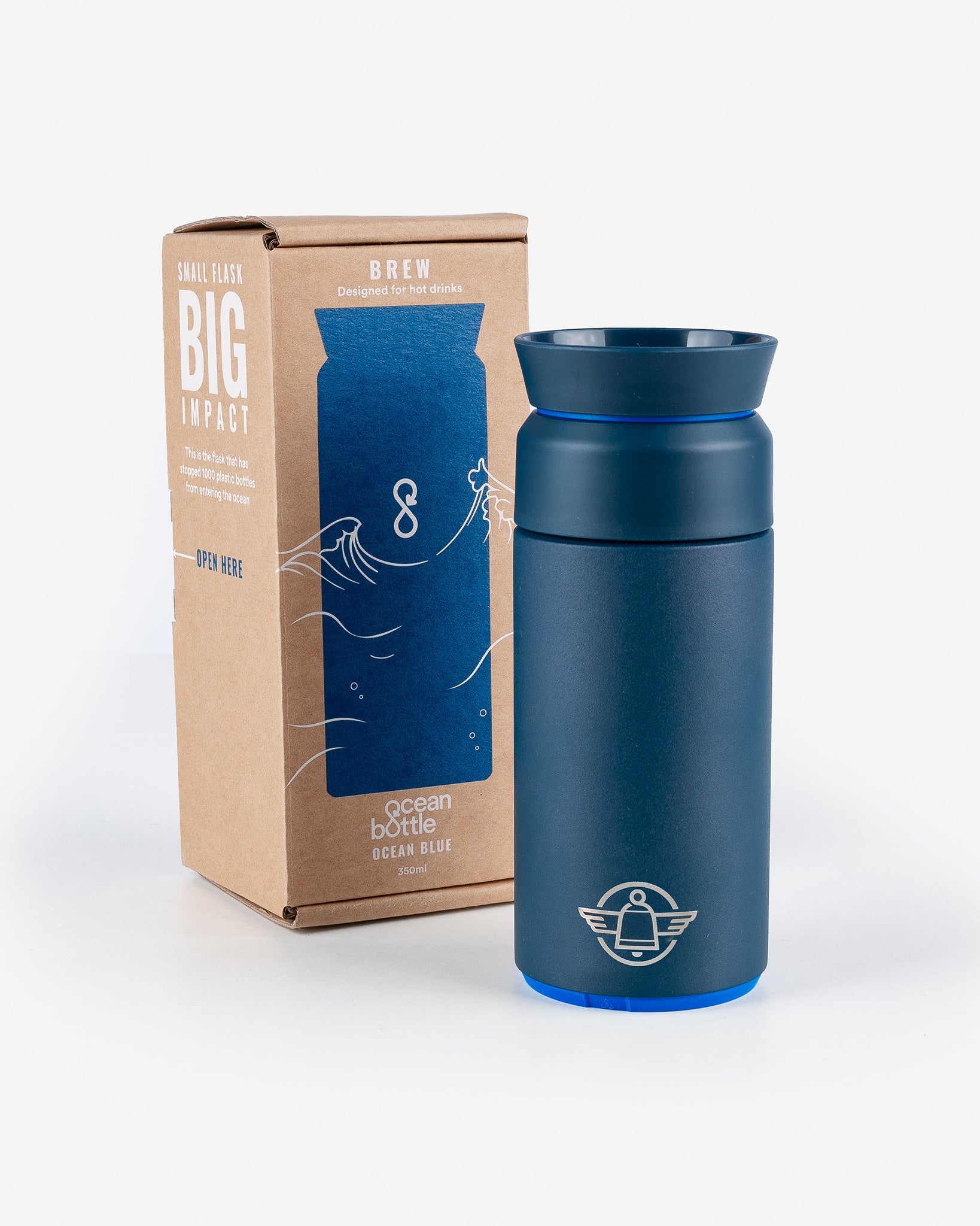 IHxOB-02-BLU Iron Heart x Ocean Bottle 350ml Stainless Steel Brew Flask - 2
